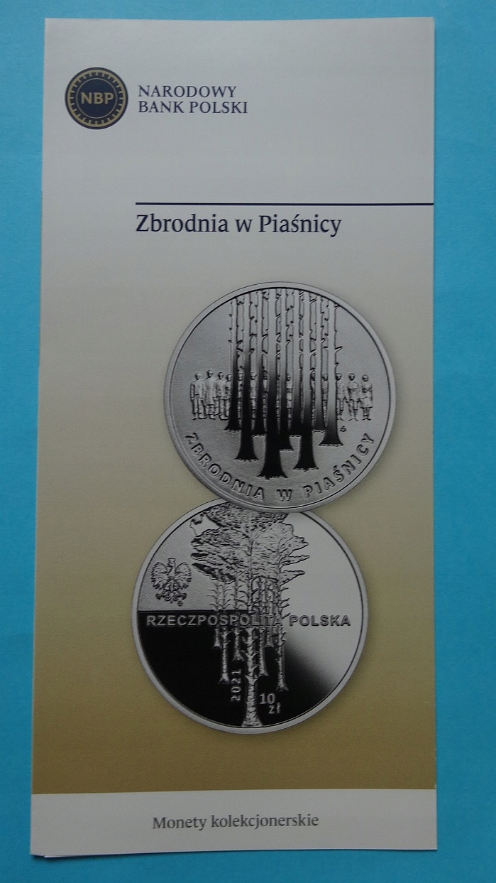 Folder 10 zł 2021,Zbrodnia w PIAŚNICY,stan I