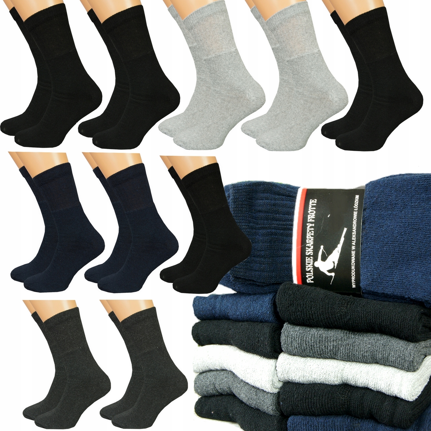 

10x Skarpetki Bawełniane Frota Frote Polskie 43-46