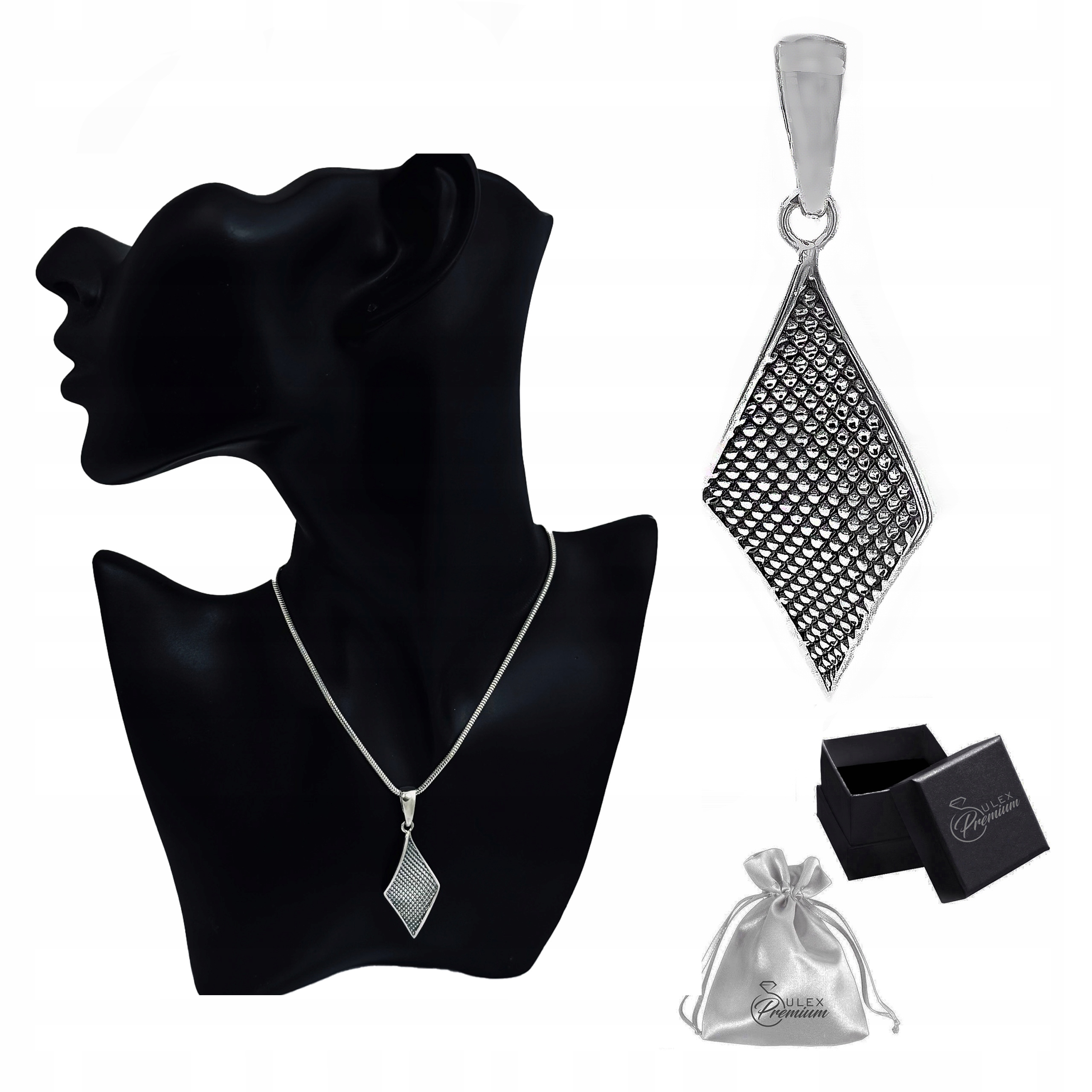 Stříbrný přívěsek 925 Elegantní Přívěsek Geometrický motiv Romb pro ni