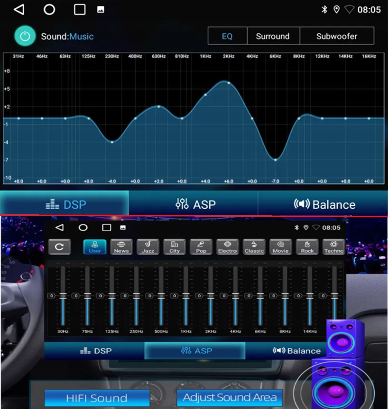 Radio Samochodowe 1DIN 10"Android 2/32GB Bluetooth USB CarPlay AndroidAuto Radio informacja RDS pasmo AM pasmo FM
