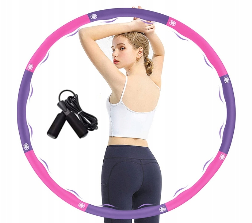 Odchudzający zestaw do fitnessu piankowe regulowane Hula Hop+skakanka