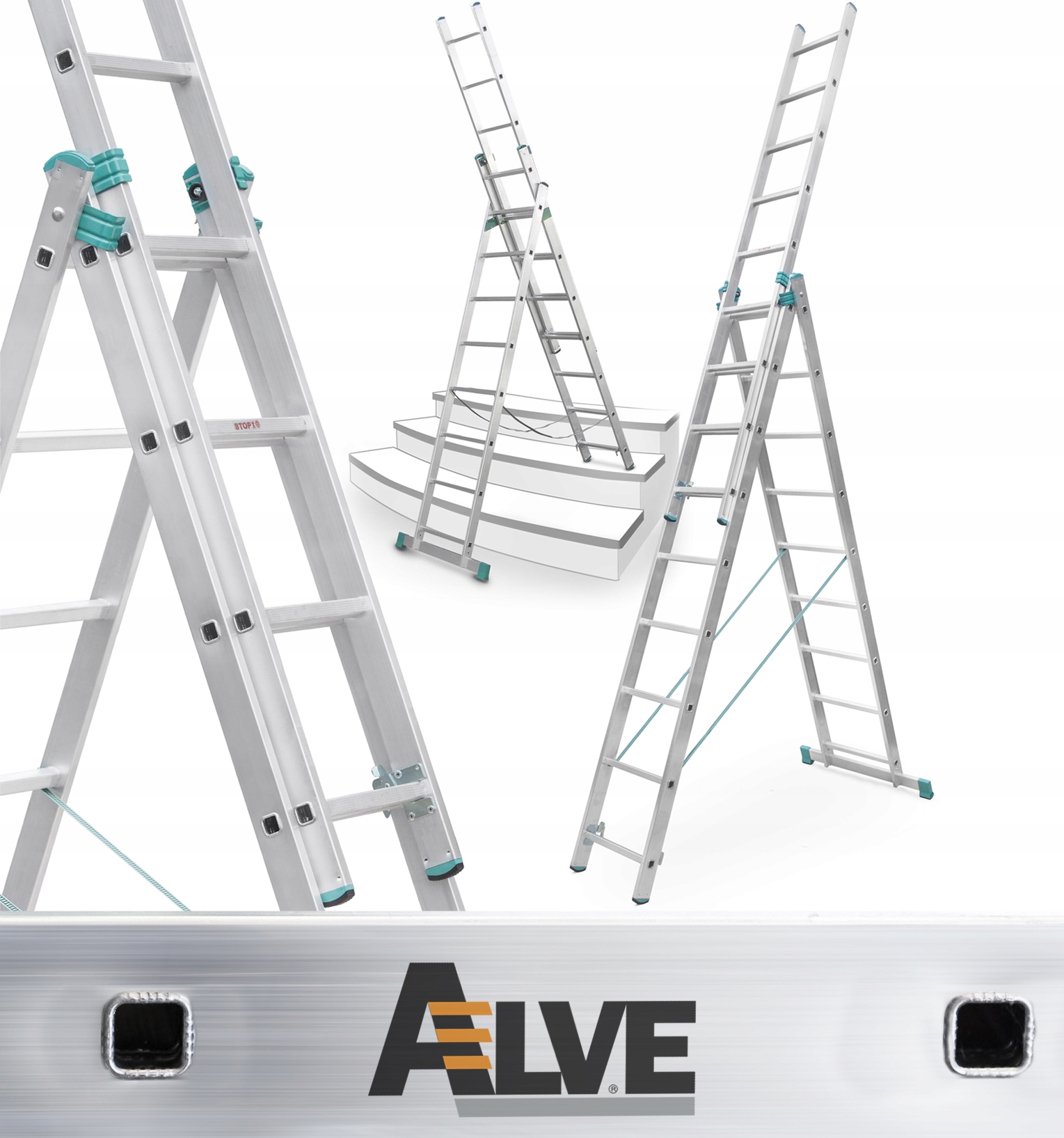 Drabina aluminiowa 3x12 Na Schody Alve-profi 'M'