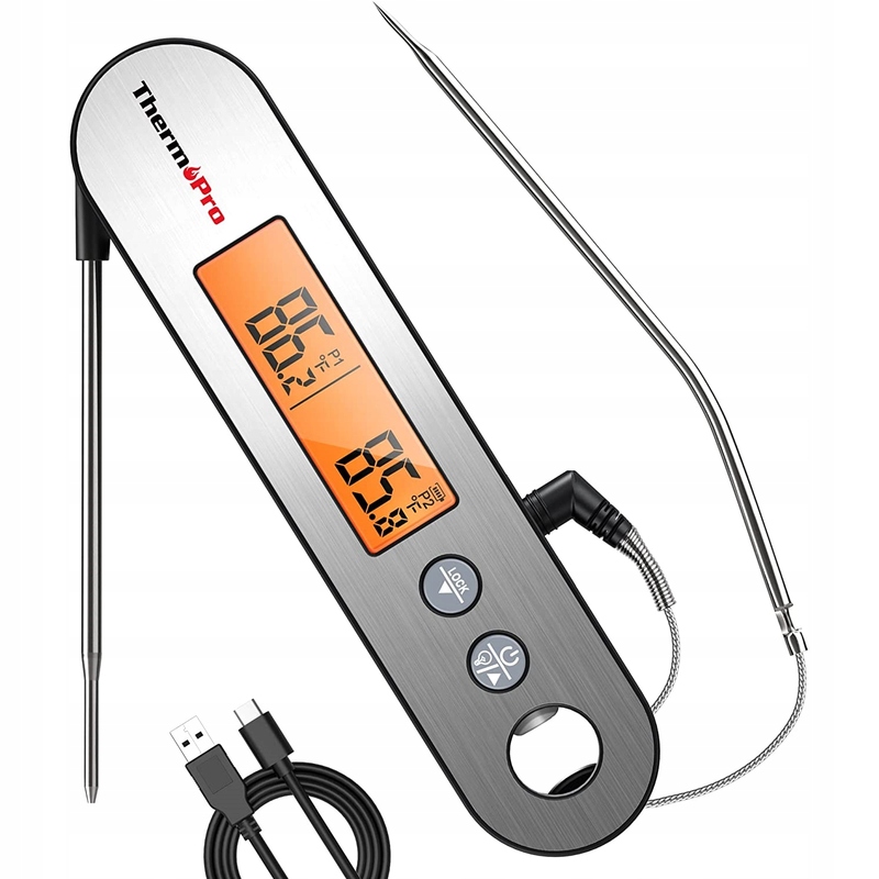 ThermoPro TP-610 digitální kuchyňský teploměr, stříbrný