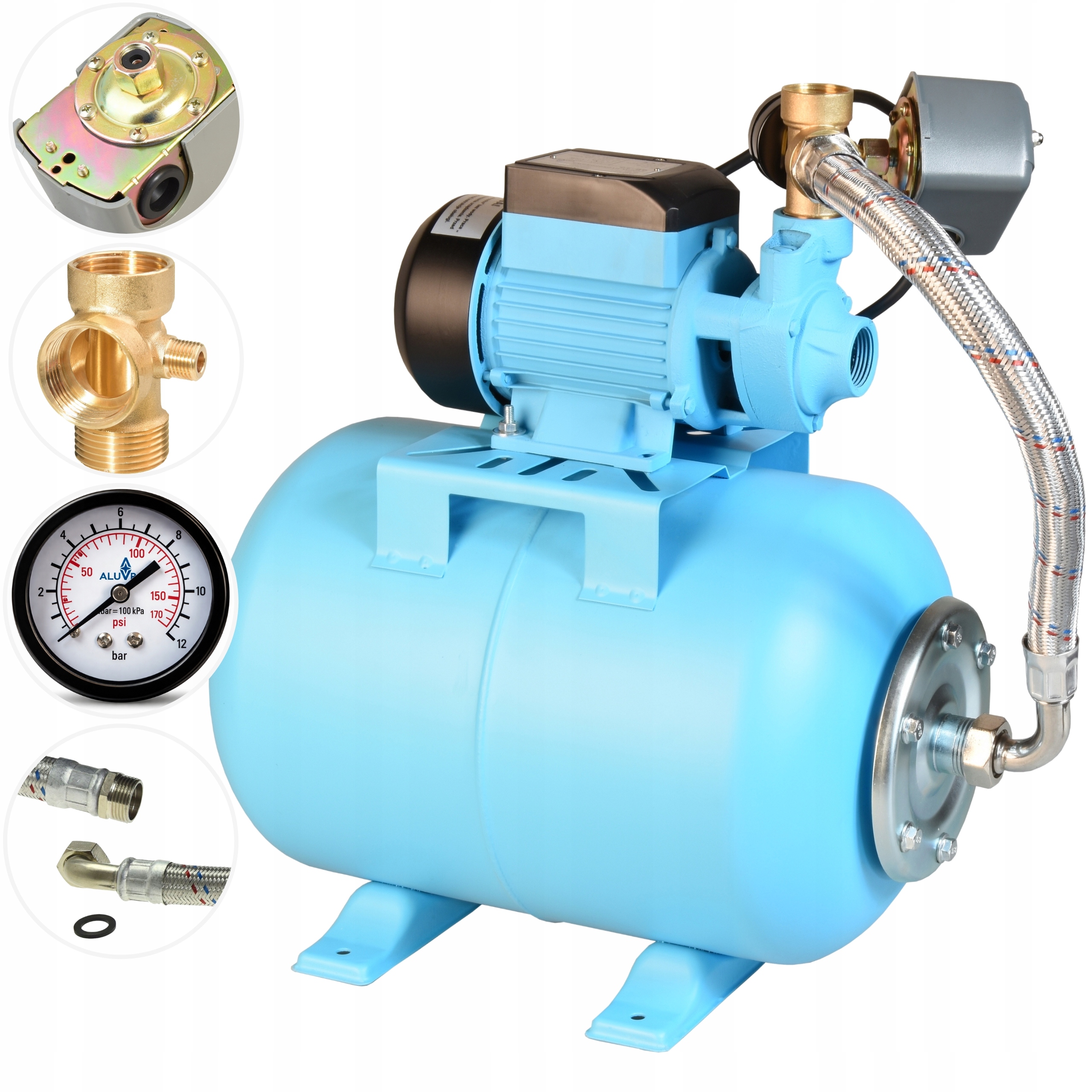 Tichý Hydrofor Na Vodu, Hydroforové Čerpadlo 370 W 35 L/min S Nádrží 24 L