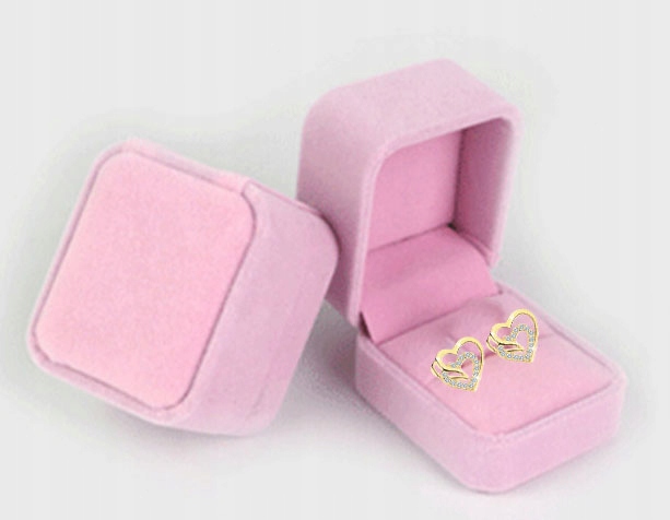 KOLCZYKI SREBRNE SERCA POZŁACANE 925 WKRĘTKI Marka bez marki