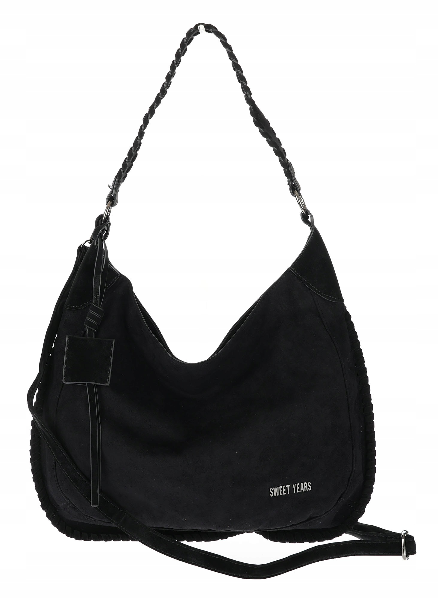 Dámská semišová shopper kabelka přes rameno PT03 Černá