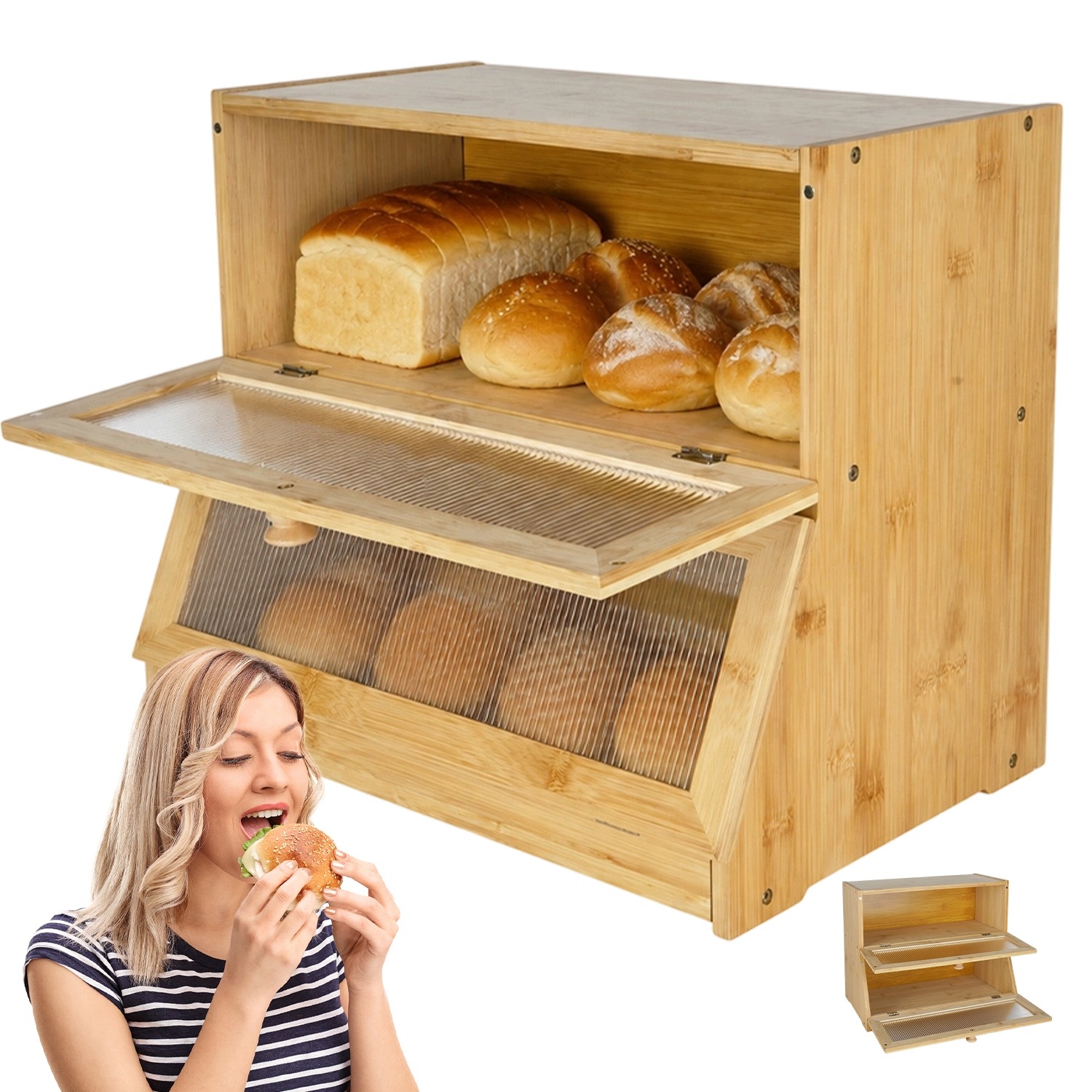 Koupelnový regál Bambusová komoda Moderní, odolný vůči vlhkosti, skandinávský