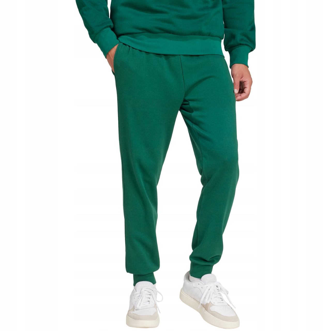 Pánské kalhoty adidas Essentials Feel Cozy French Terry zelené M