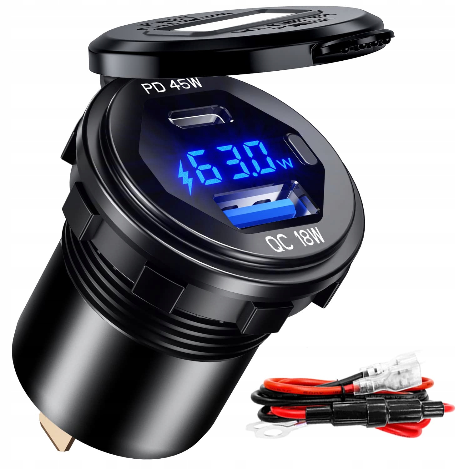 

Ładowarka Samochodowa Szybka Qc 3.0 18W Pd 45W