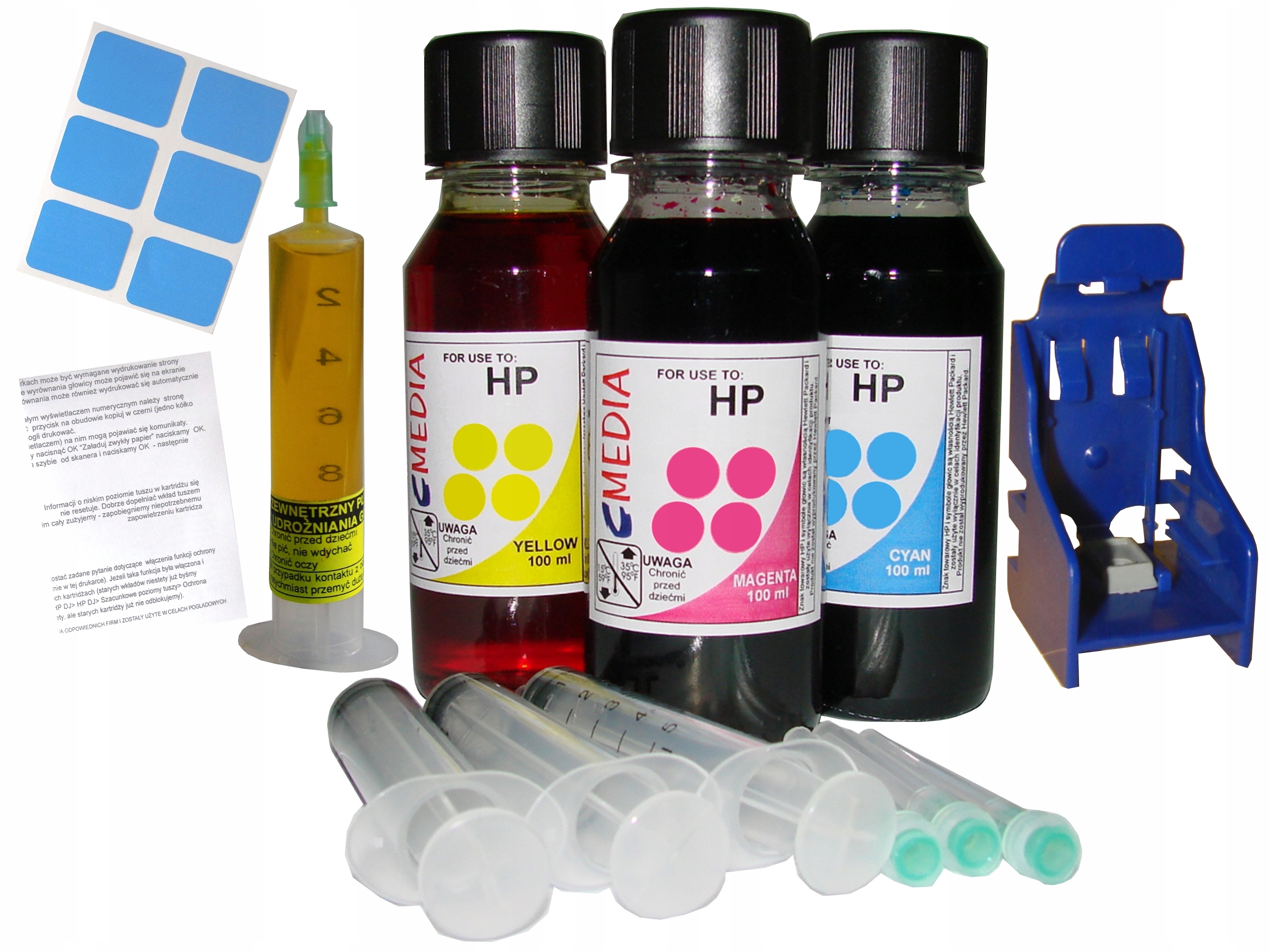

Tusz Do Hp 300/301/302/650/652/704/28 Kolor+ Klip