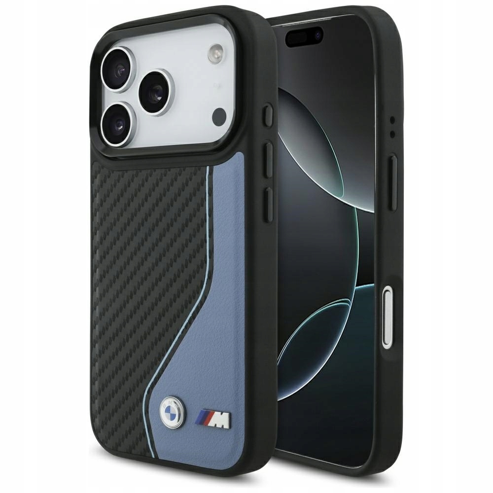 Etui Bmw M Carbon Logo MagSafe na iPhone 17 Pro niebieskie Bmw