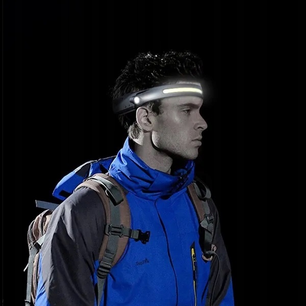 MOCNA LATARKA CZOŁOWA LED COB REFLEKTOR CZOŁÓWKA TURYSTYCZNA DO BIEGANIA Waga 70 g