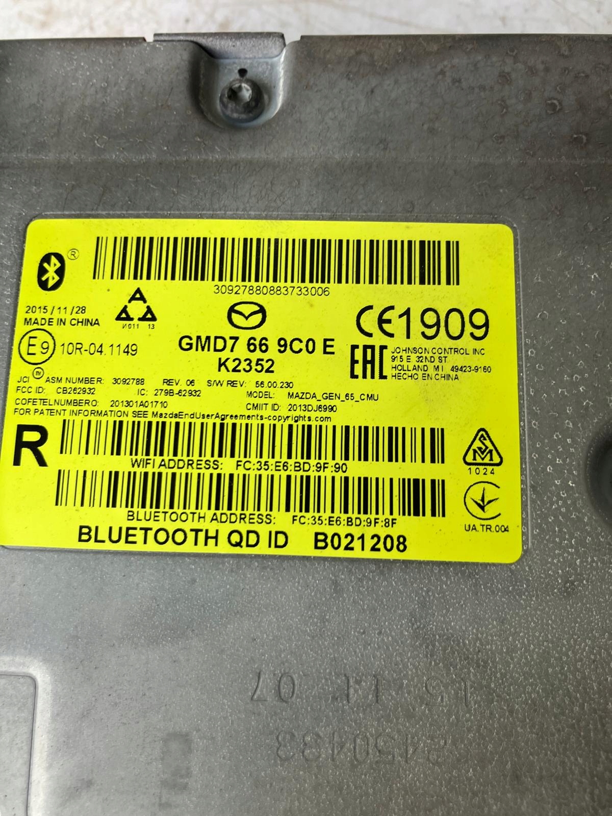 Module RADIA Navigation MAZDA CX5 et LIFT GMD7669C0E