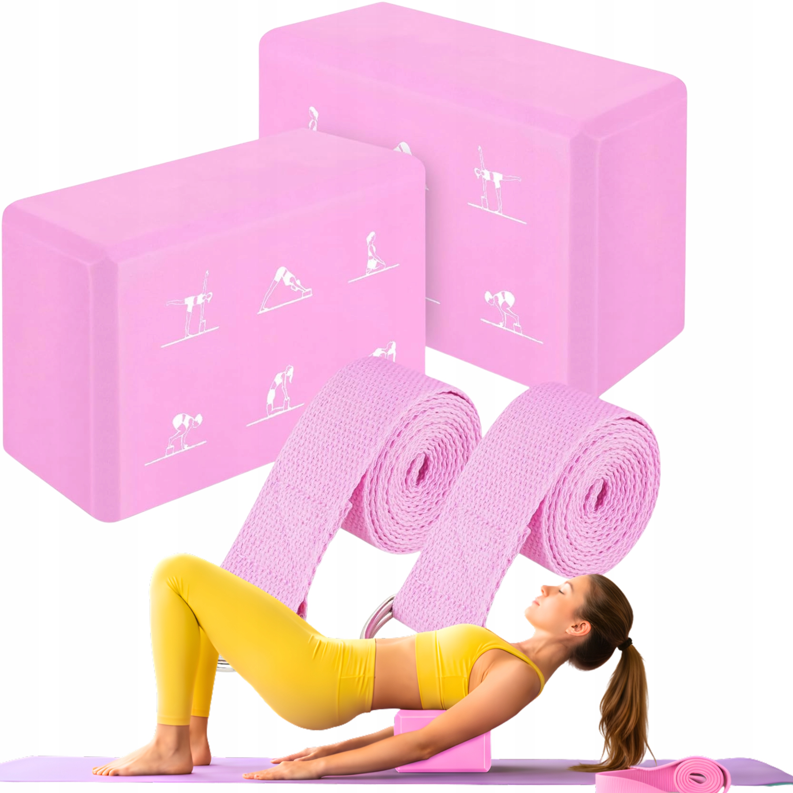 Kostka Do Jogi Klocek Blok Piankowa Akcesoria Do Ćwiczeń Pilatesu Twarda