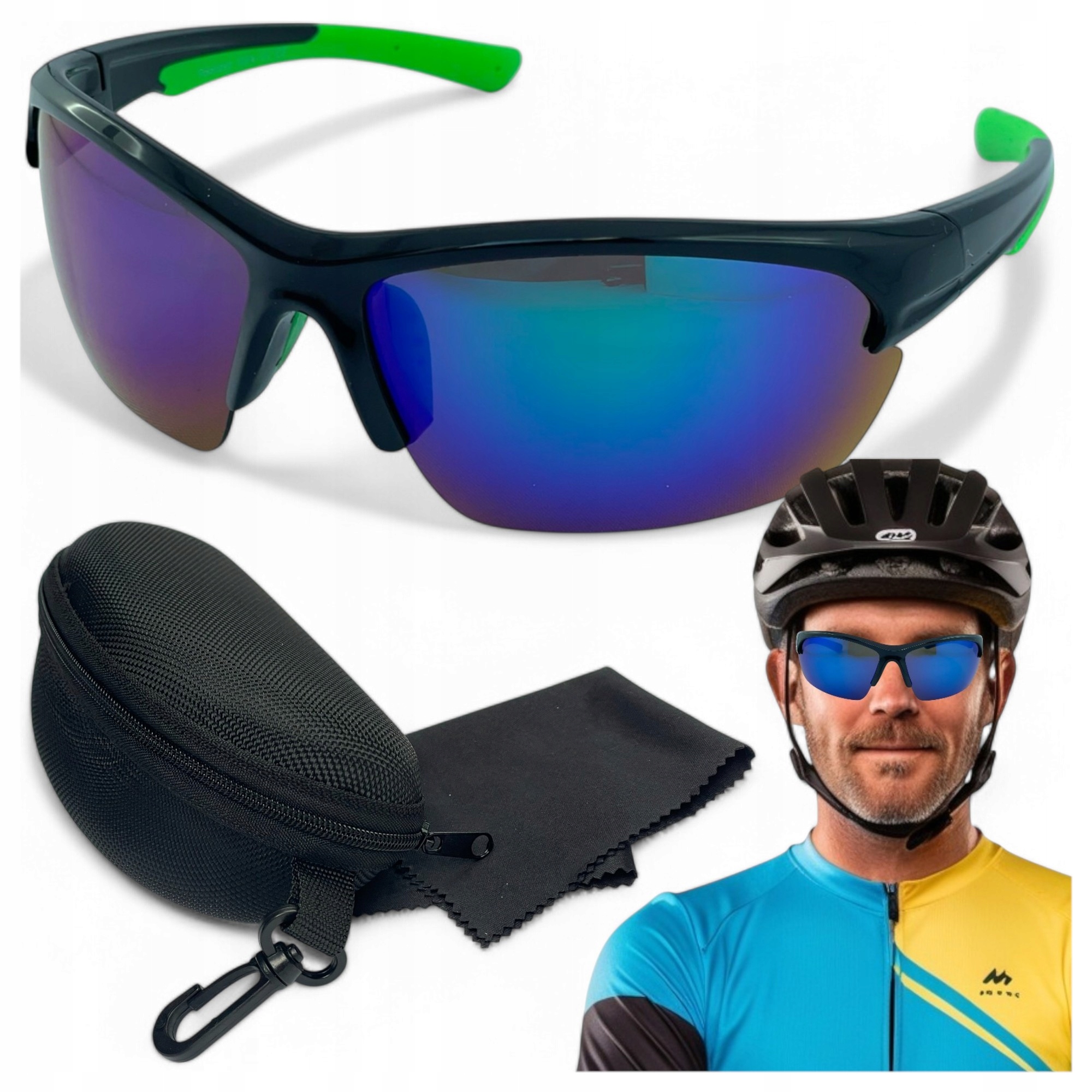 Okulary Rowerowe Unisex Sportowe z Polaryzacją Zestaw UV400 119C1 Prius