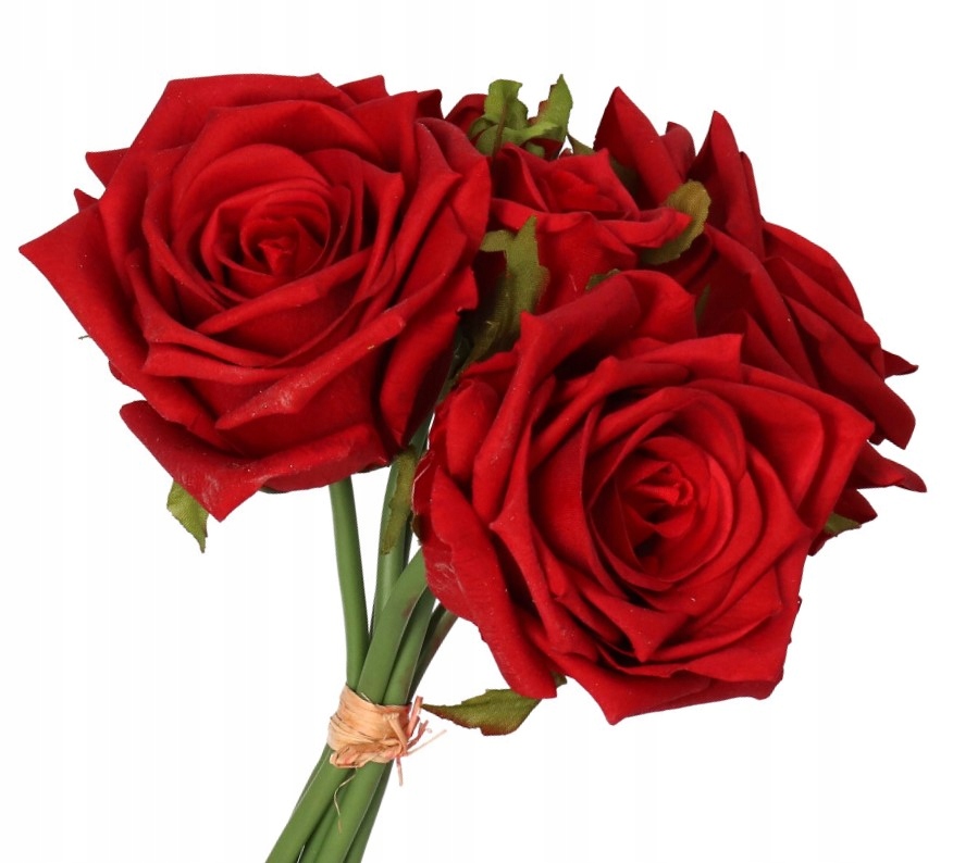 

Róża Róże Bukiet Róż Sztuczne Kwiaty Gumowe 6GAŁ