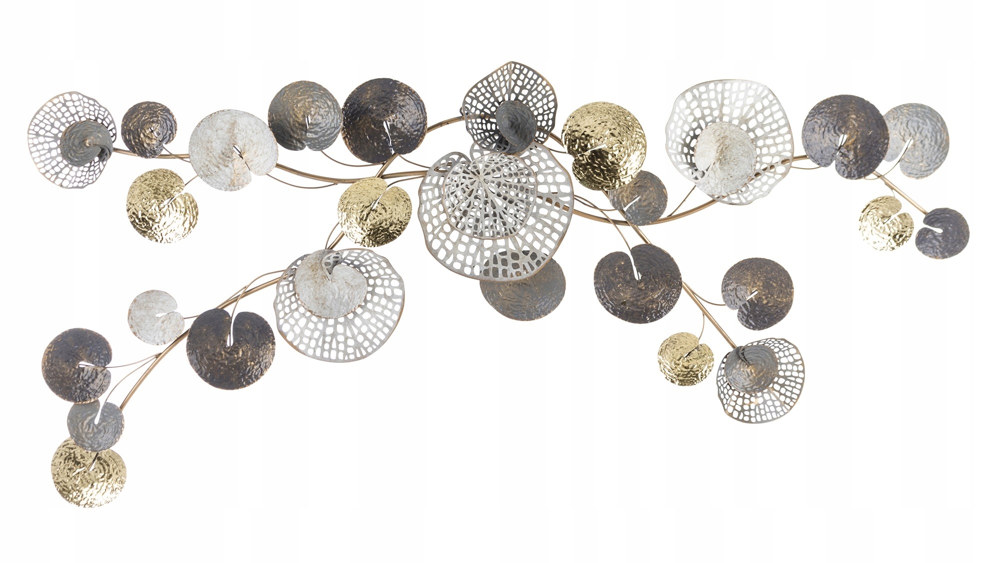 Nástenná Dekorácia Kovová Zlatá Strieborná Čierna