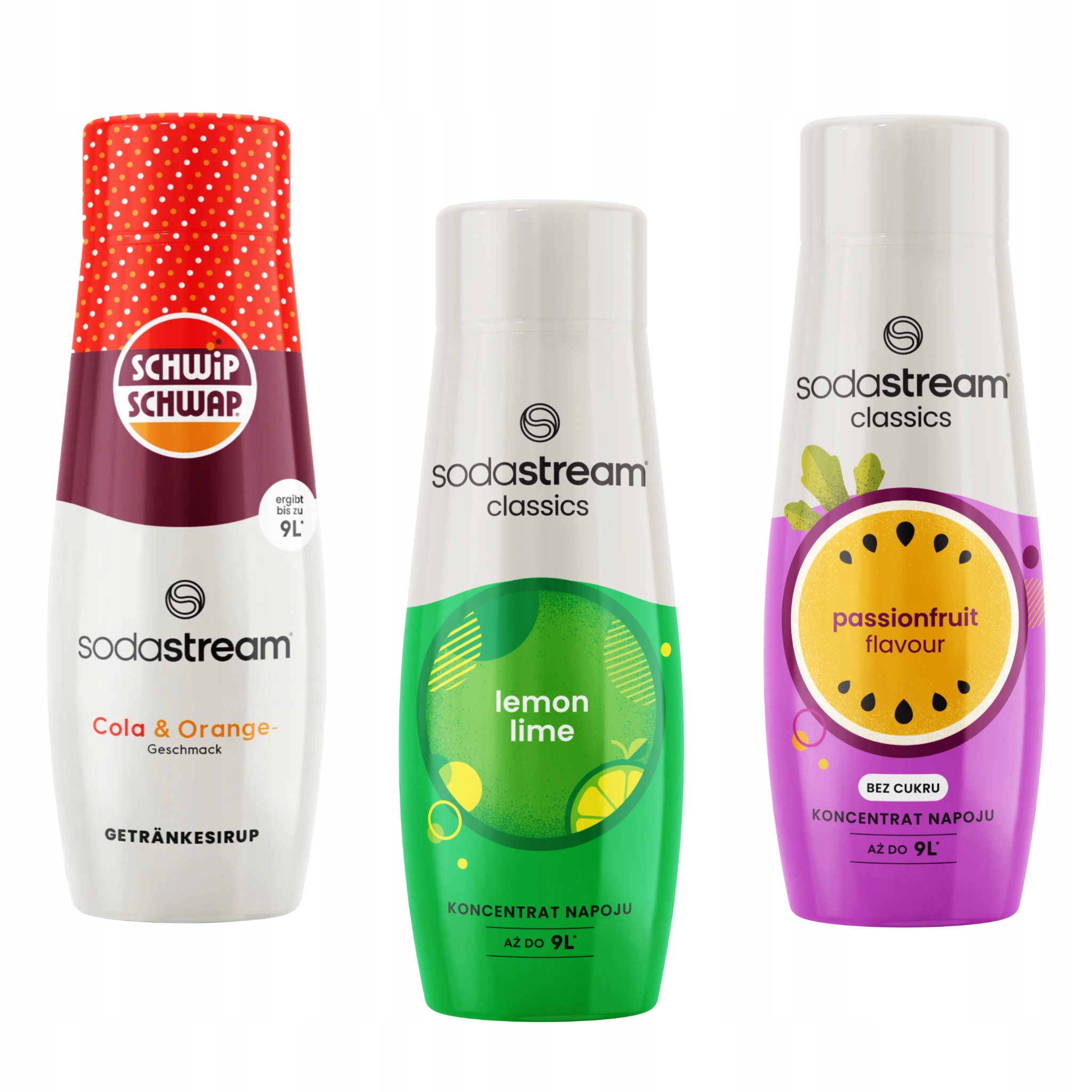 Levně Sada 3 koncentrátů Sodastream Schwip Schwap LemonLime Passionfruit
