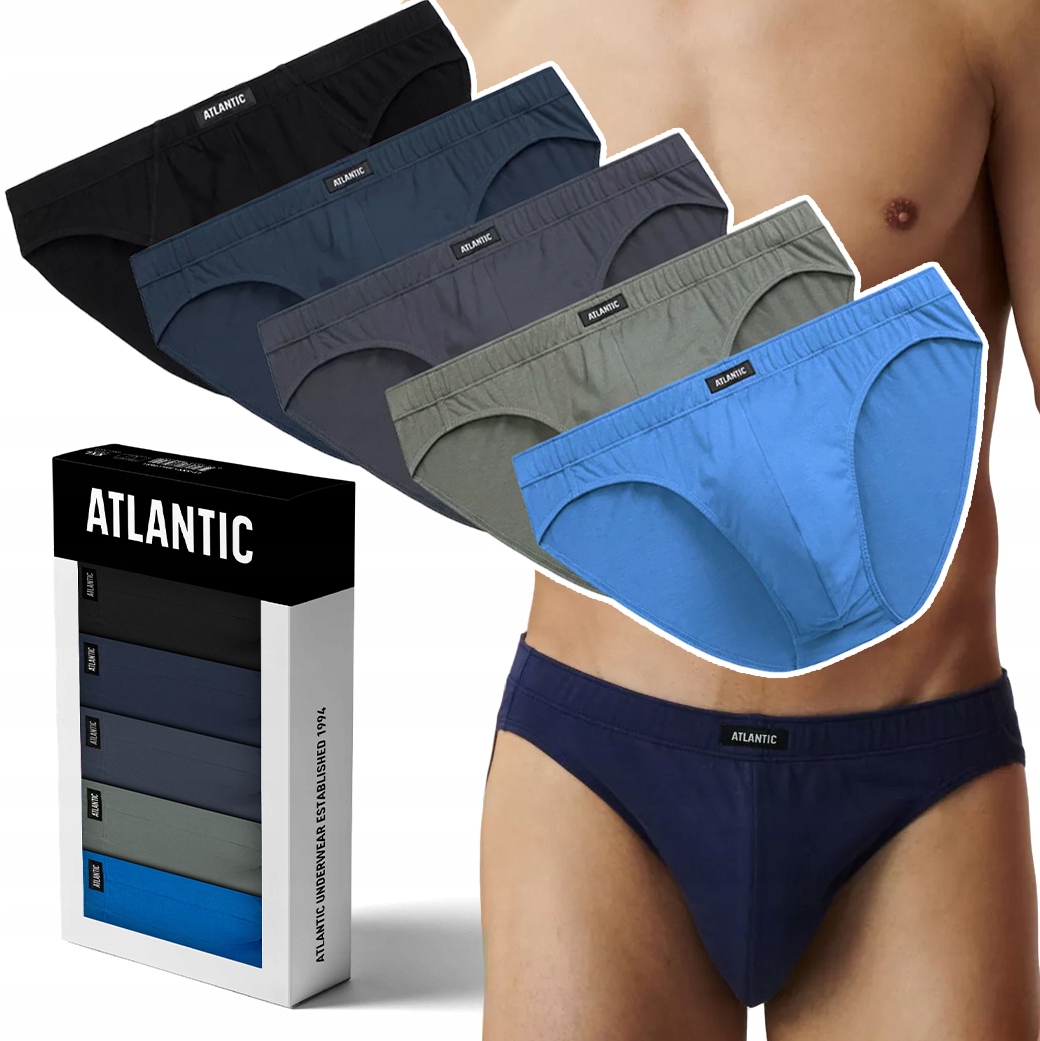Atlantic Pánské Slipy Slipy Bavlněné 5SMP002 Sport 5PAK *M*