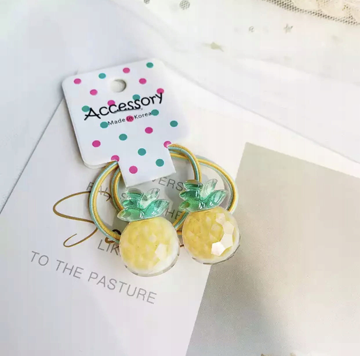 Komplet gumka ananas do włosów warkoczyków żółta dla dziecka EAN (GTIN) 5907570832305