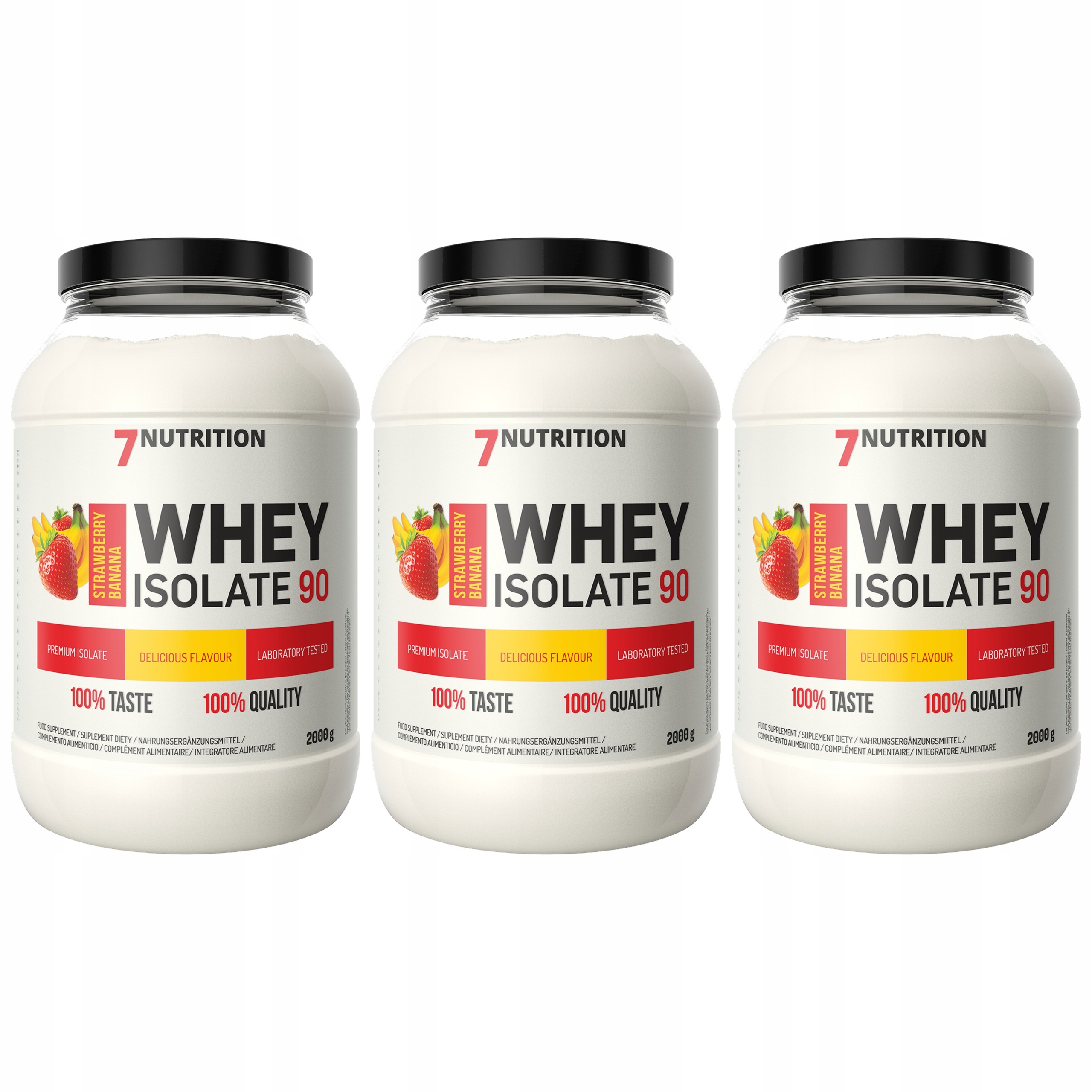 3x Syrovátkový izolát protein Wpi 90 Premium 2000 g Hmotnost 7 Nutrition