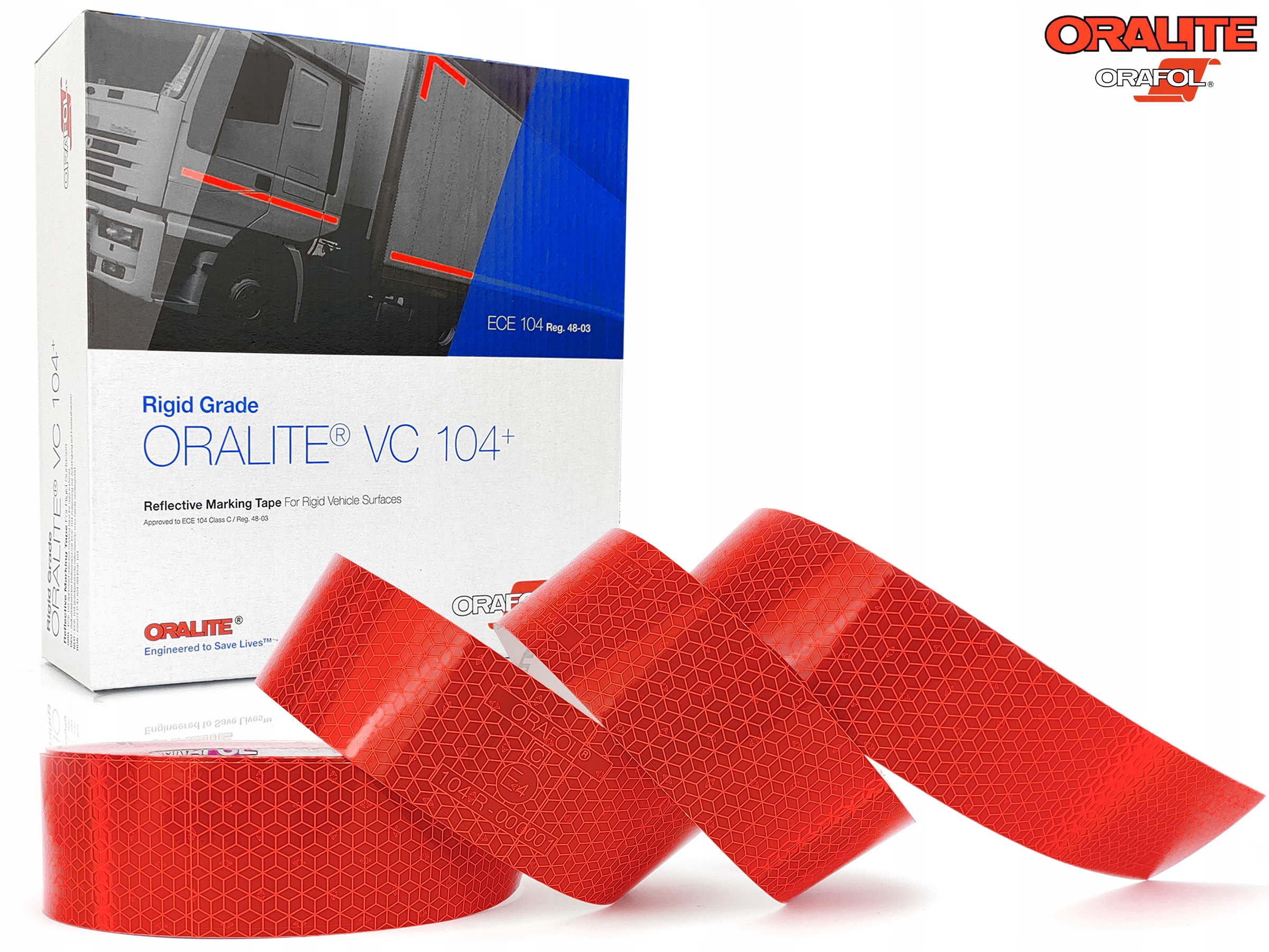 CZERWONA TAŚMA ODBLASKOWA ORALITE - REFLEXITE Numer katalogowy producenta ORALITE-R-RIGID