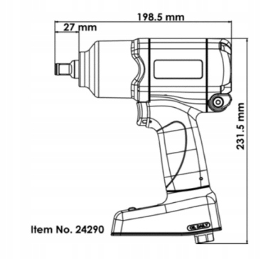 PNEUMATYCZNY KLUCZ UDAROWY 1/2 880NM REGULACJA Prędkość obrotowa 1 obr./min