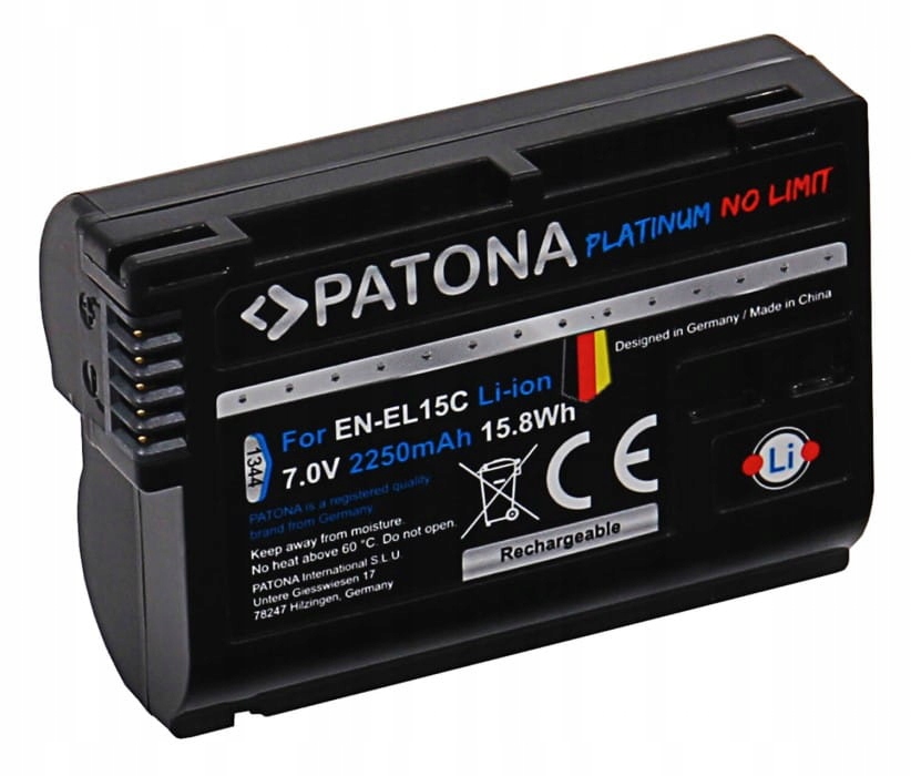 Akumulator Patona EN-EL15C 2250 mAh Nikon Z6 Z7 Kod producenta 1344