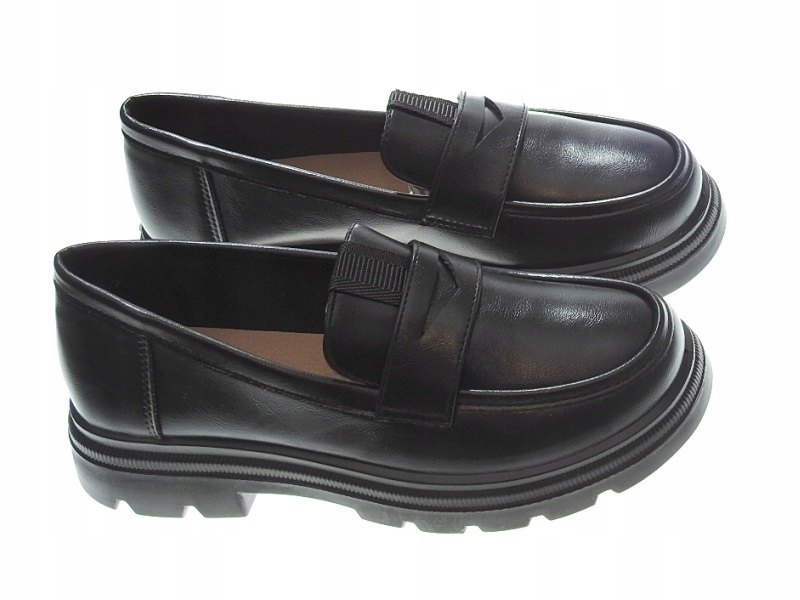 Czarne mokasyny na miękkiej podeszwie r.40 Rozmiar 40