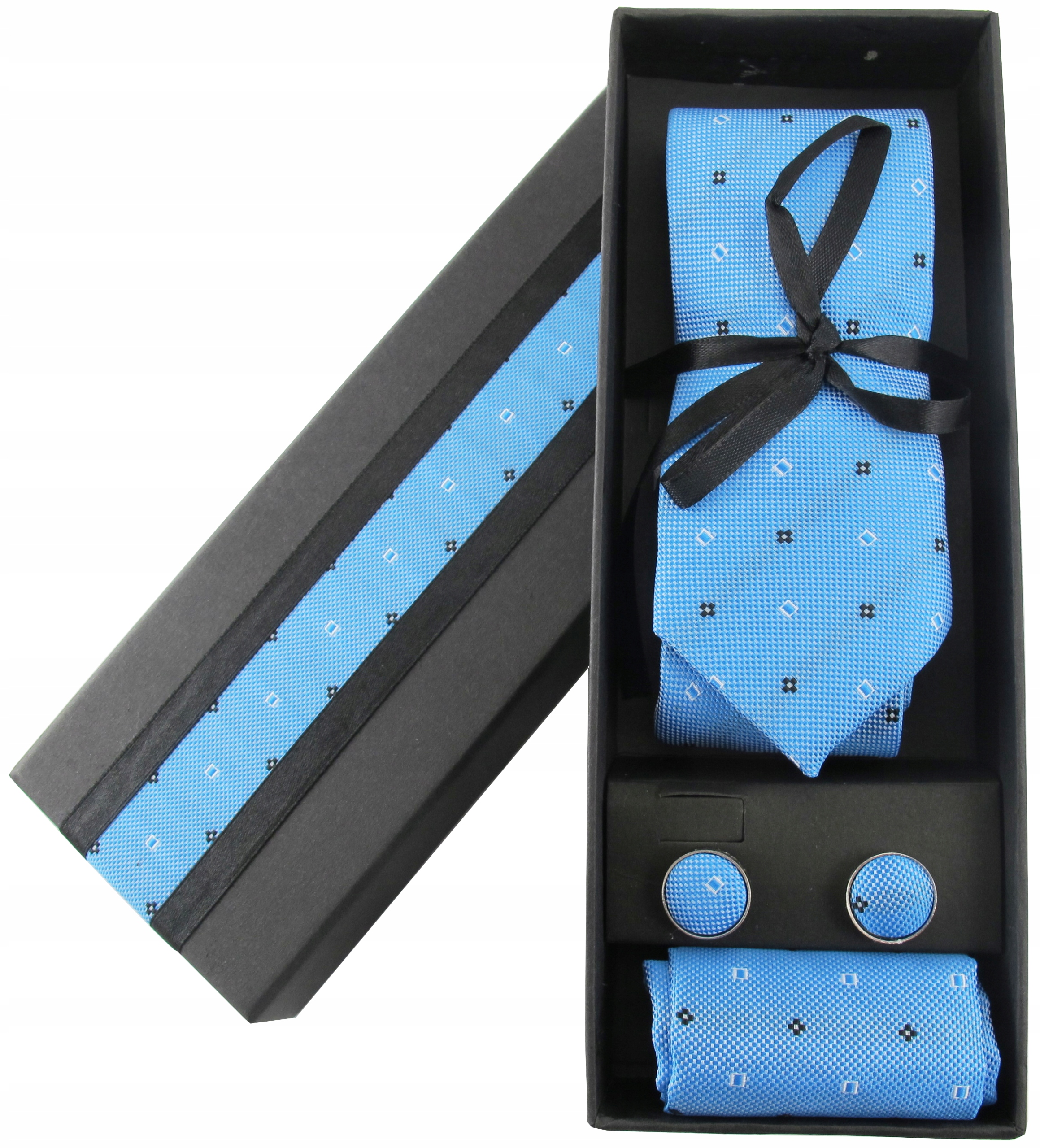 

Zestaw komplet Krawat Spinki Poszetka .