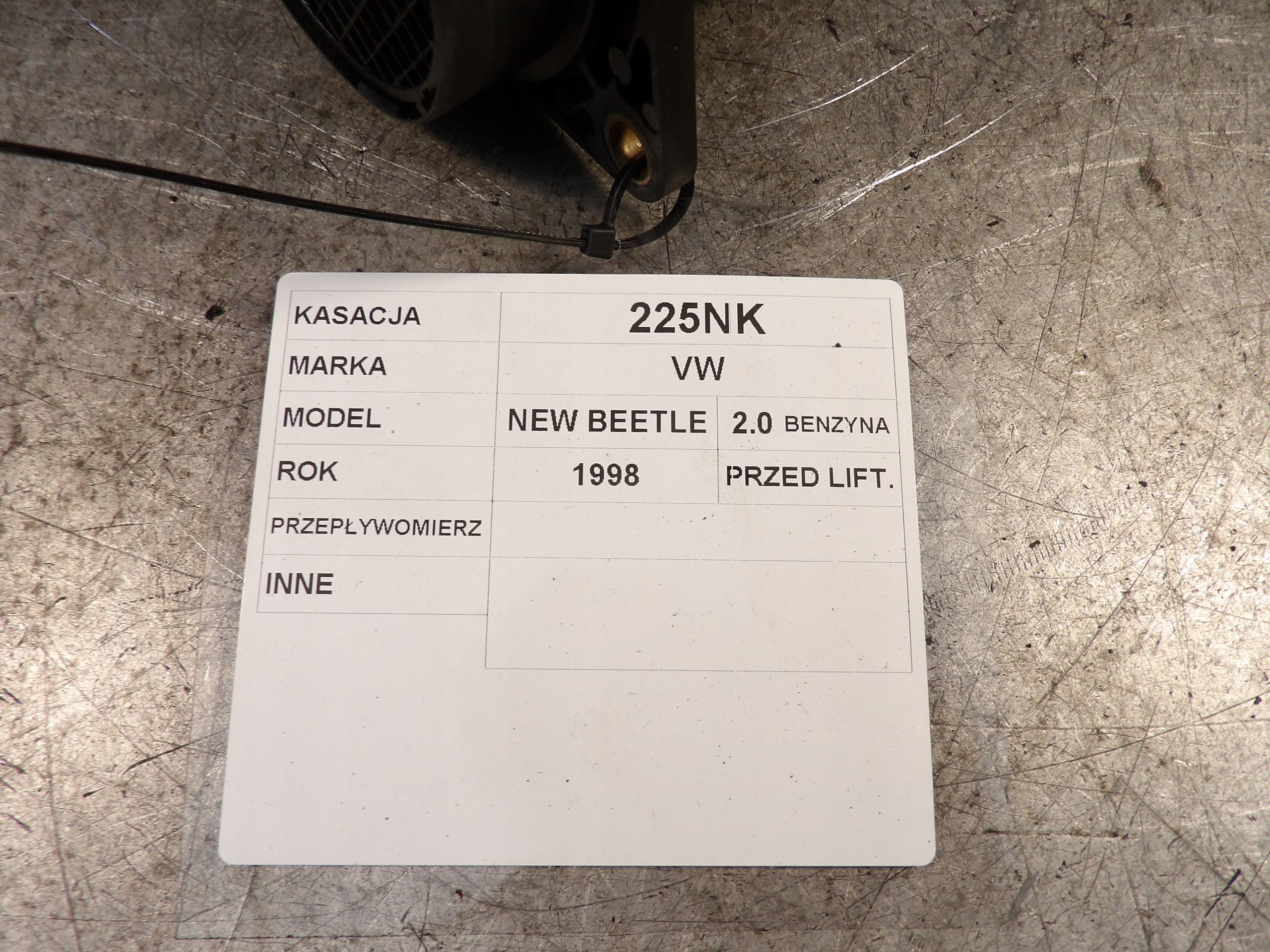 Volkswagen New Beetle flow meter 0280218002