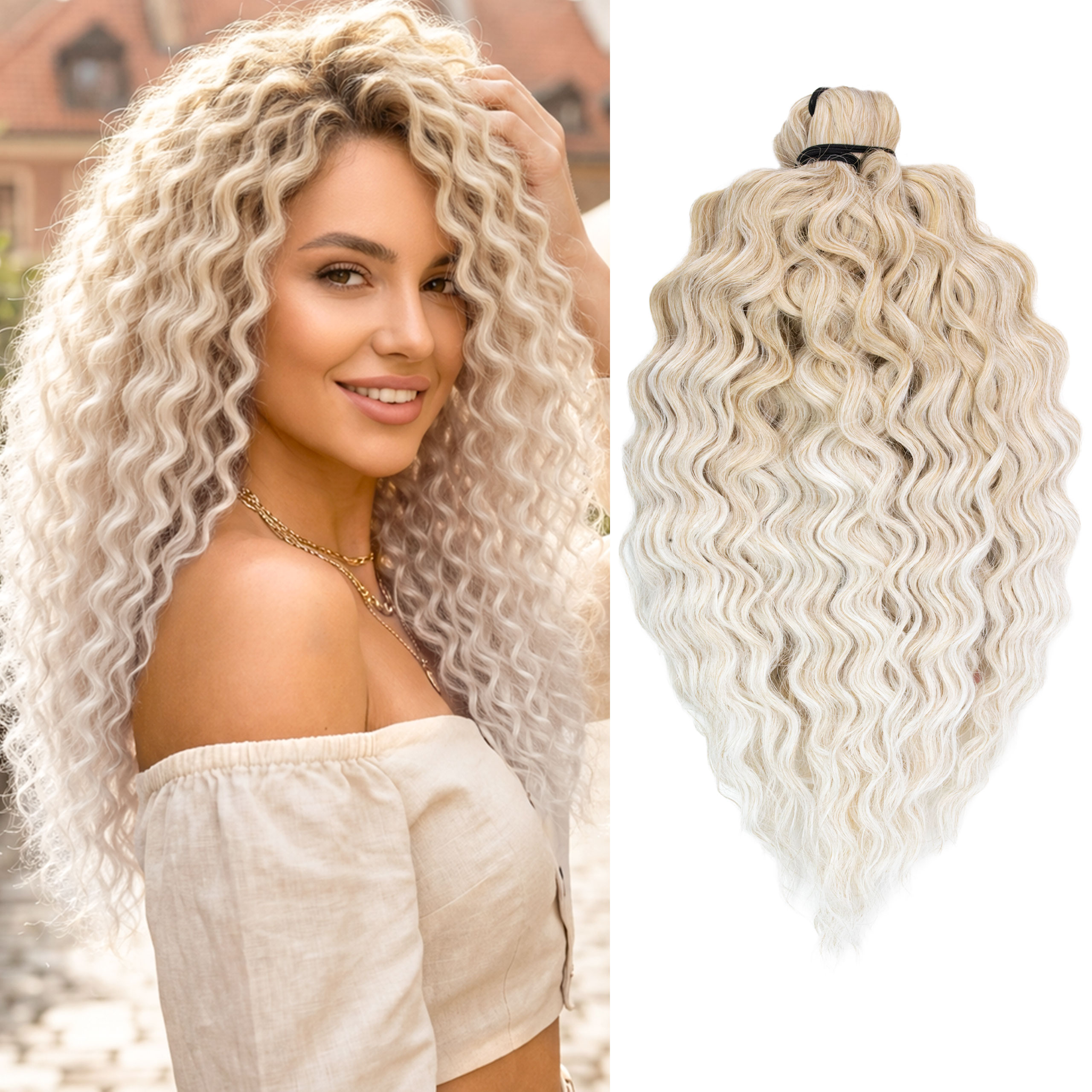 Włosy syntetyczne Afroloki Ariel Arielki Pro Krótkie 14'' 250g blond ombre