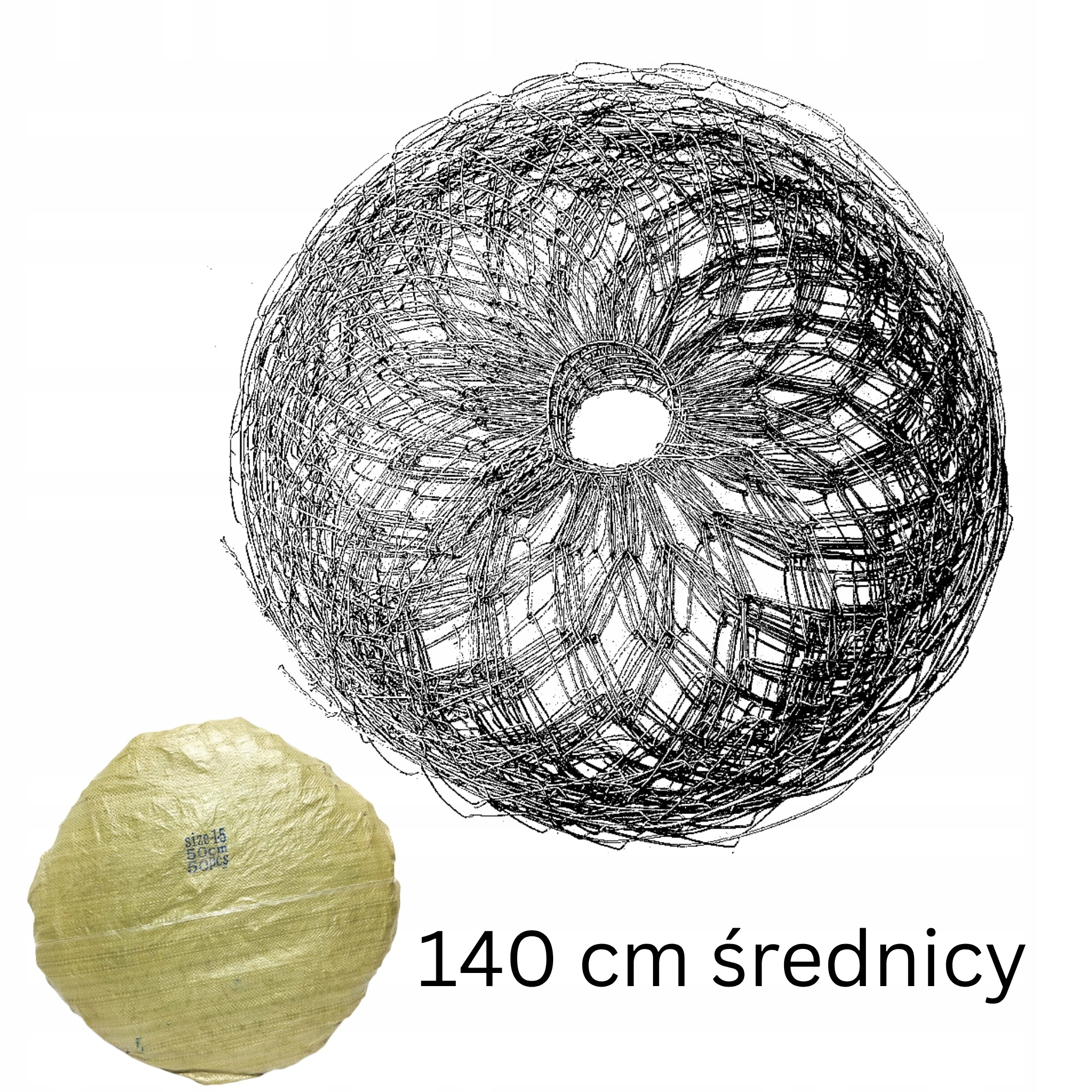 Kosz Druciany Siatkowy do balotowania korzeni, brył, śr. 140cm opak. 10 szt