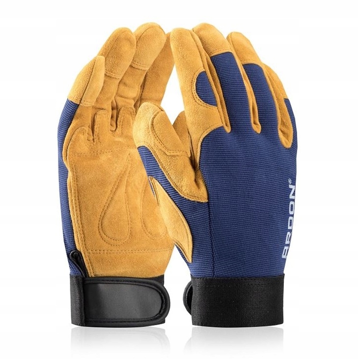 Rękawice Robocze Elastyczne Ochronne Wzmacniane Skórą Rzep ARDON AUGUST 7-S