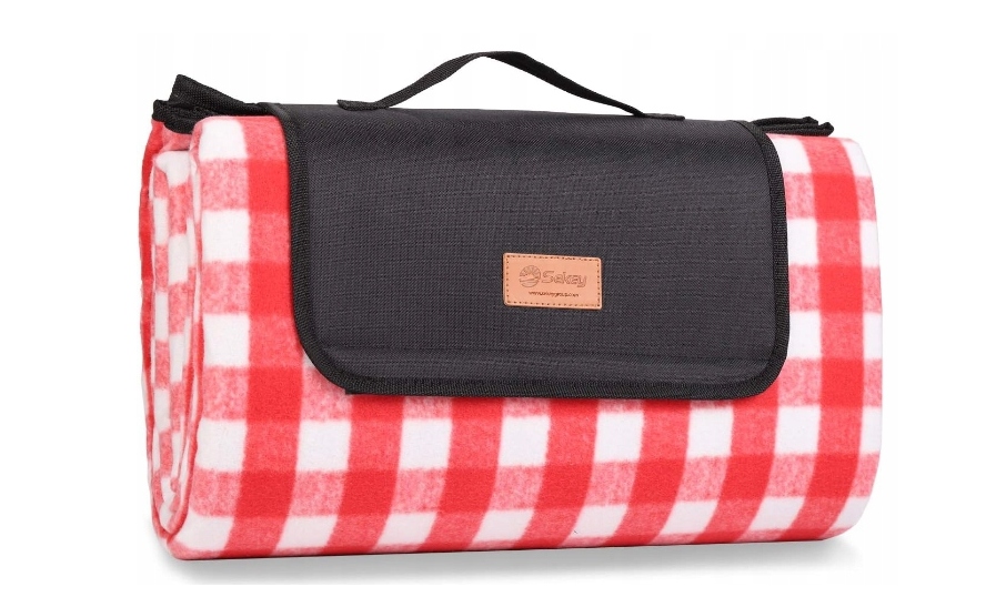 Koc piknikowy na plażę wodoodporny Sekey czerwony 200x200cm