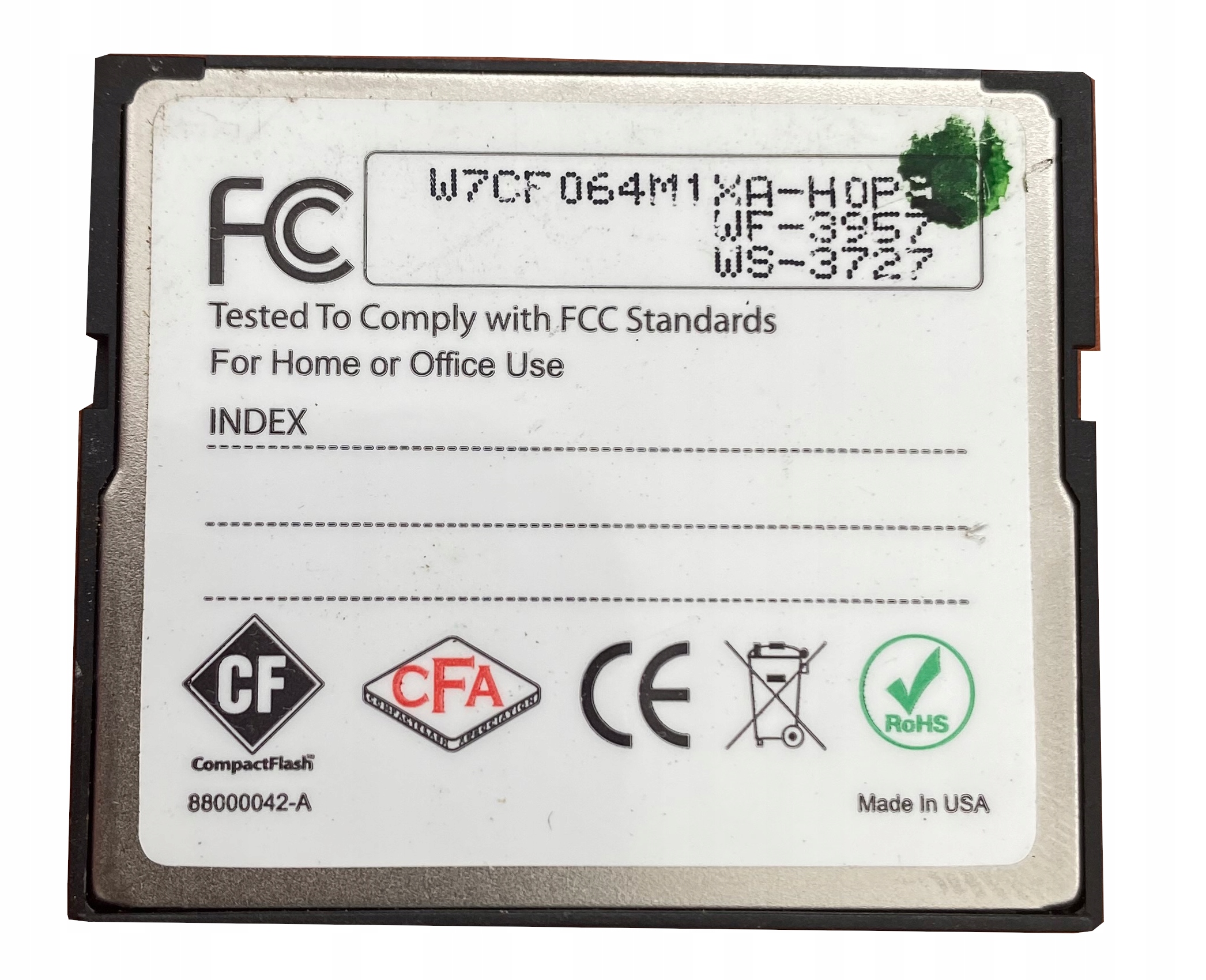 Karta Pamięci Wintec 64MB CompactFlash Industrial Stan opakowania zastępcze