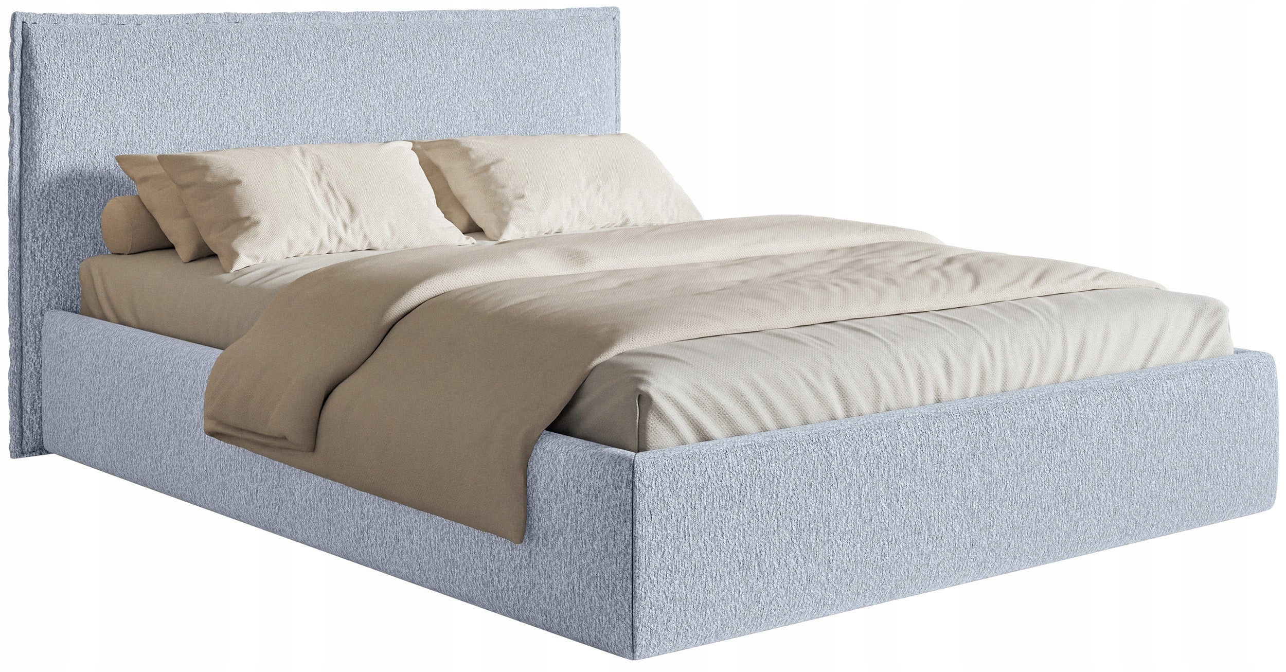 Čalouněná postel 200 x 200 cm Softie Slim modrá žinylka