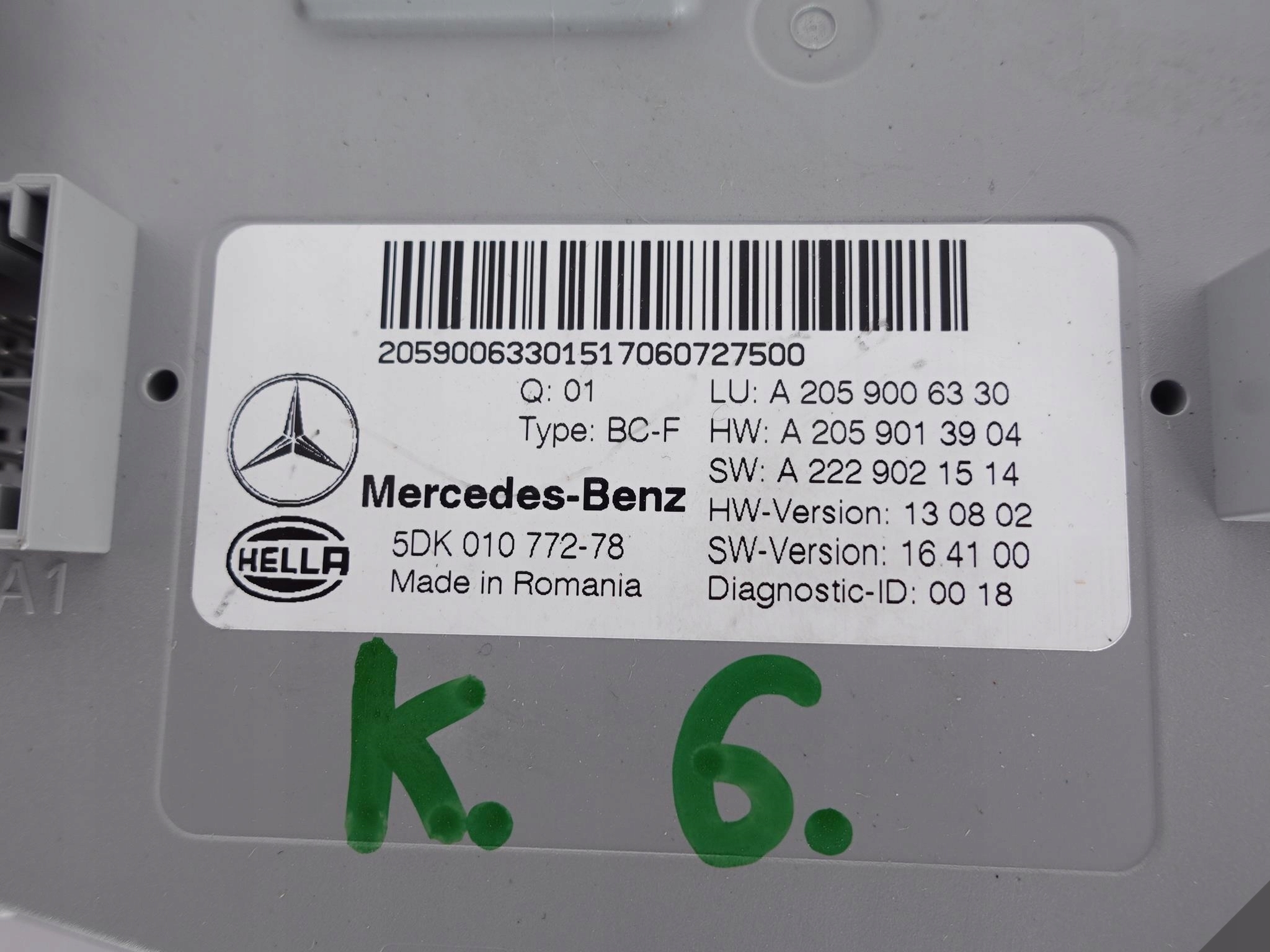 MERCEDES GLC X253 C-KLASA W205 SAM module control unit