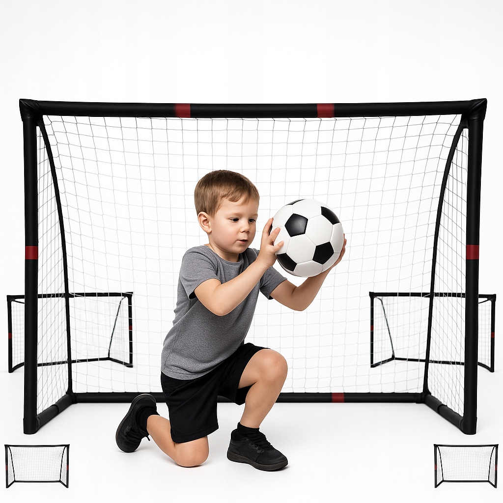 Bramka Piłkarska Ogrodowa Z Siatką Do Piłki Nożnej 180x120x60 cm Stalowa