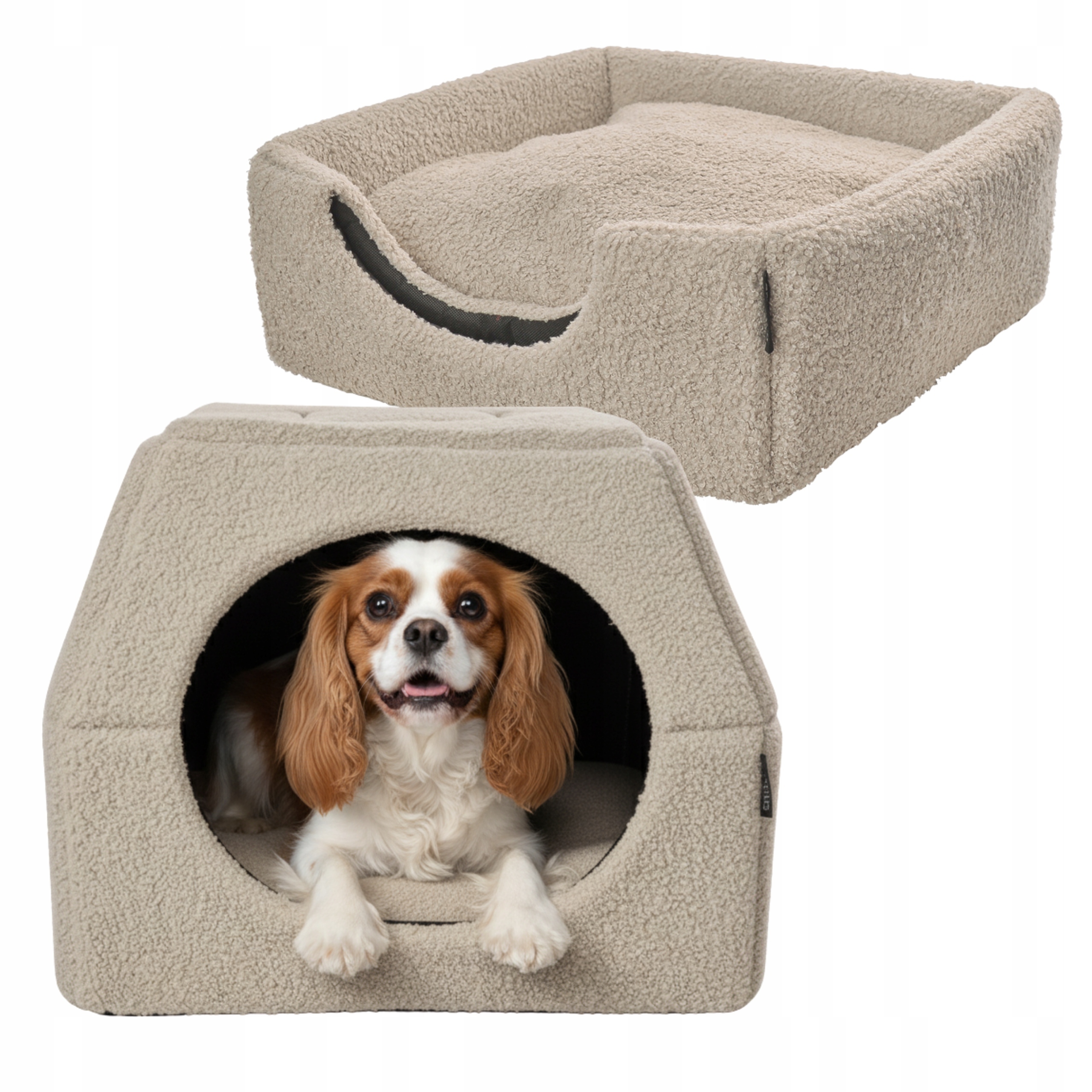 Levně Pelíšek pro psa kočku Budka 2v1 Domeček 55x55 cm L Protiskluzová podložka