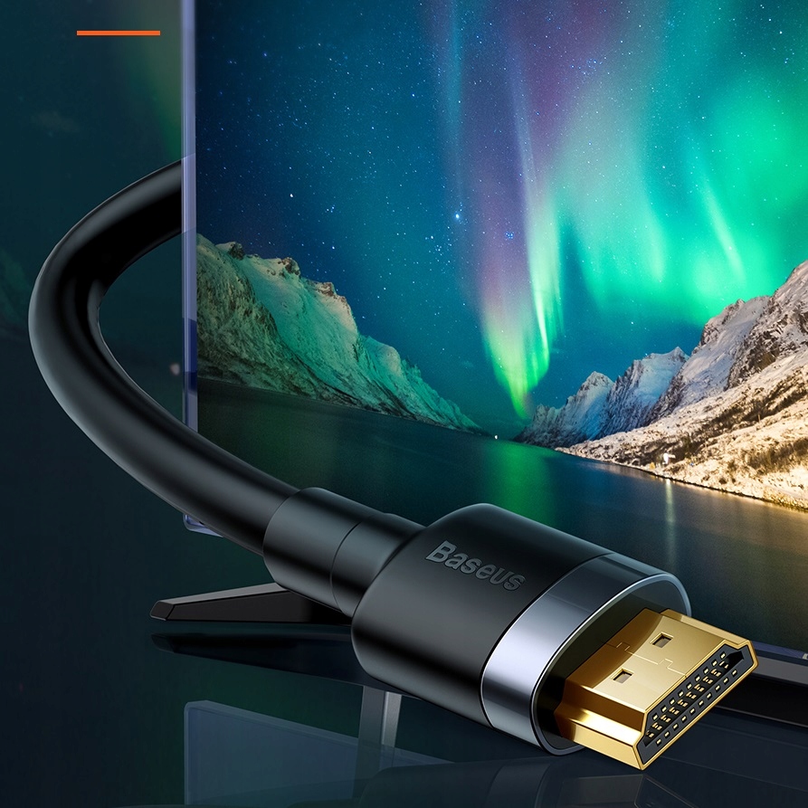 KABEL PRZEWÓD HDMI do HDMI 2.0 BASEUS 4K 60Hz FULL HD ARC HDR 1m 100cm Standard HDMI 2.0