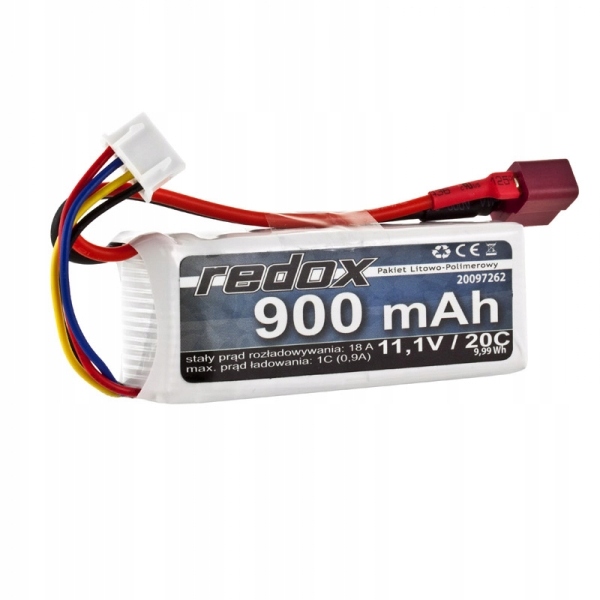 

Bateria Li-po 11,1v 3S 900mAh 18A 20C Redox