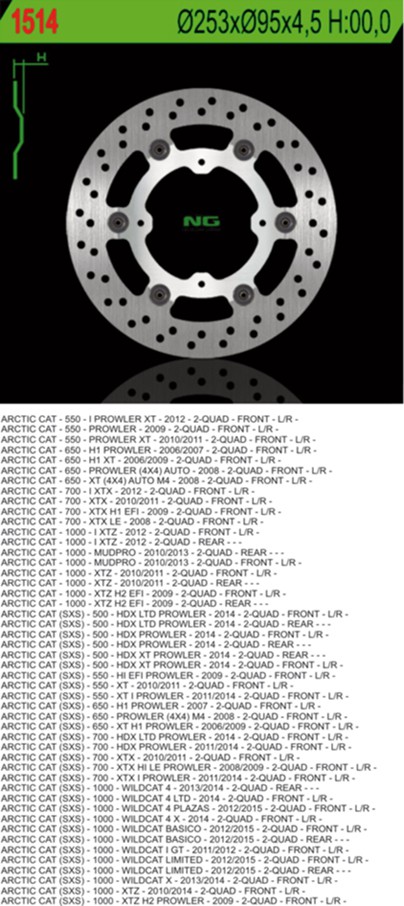 Ng Predný/zadný Brzdový Kotúč Arctic Cat 550/650/700/1000 Plávajúci
