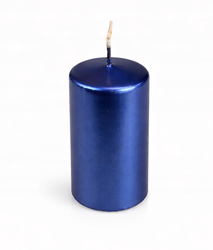Świeca dekoracyjna metaliczna – granatowa,9 cm,Ø5cm, czas palenia 16h