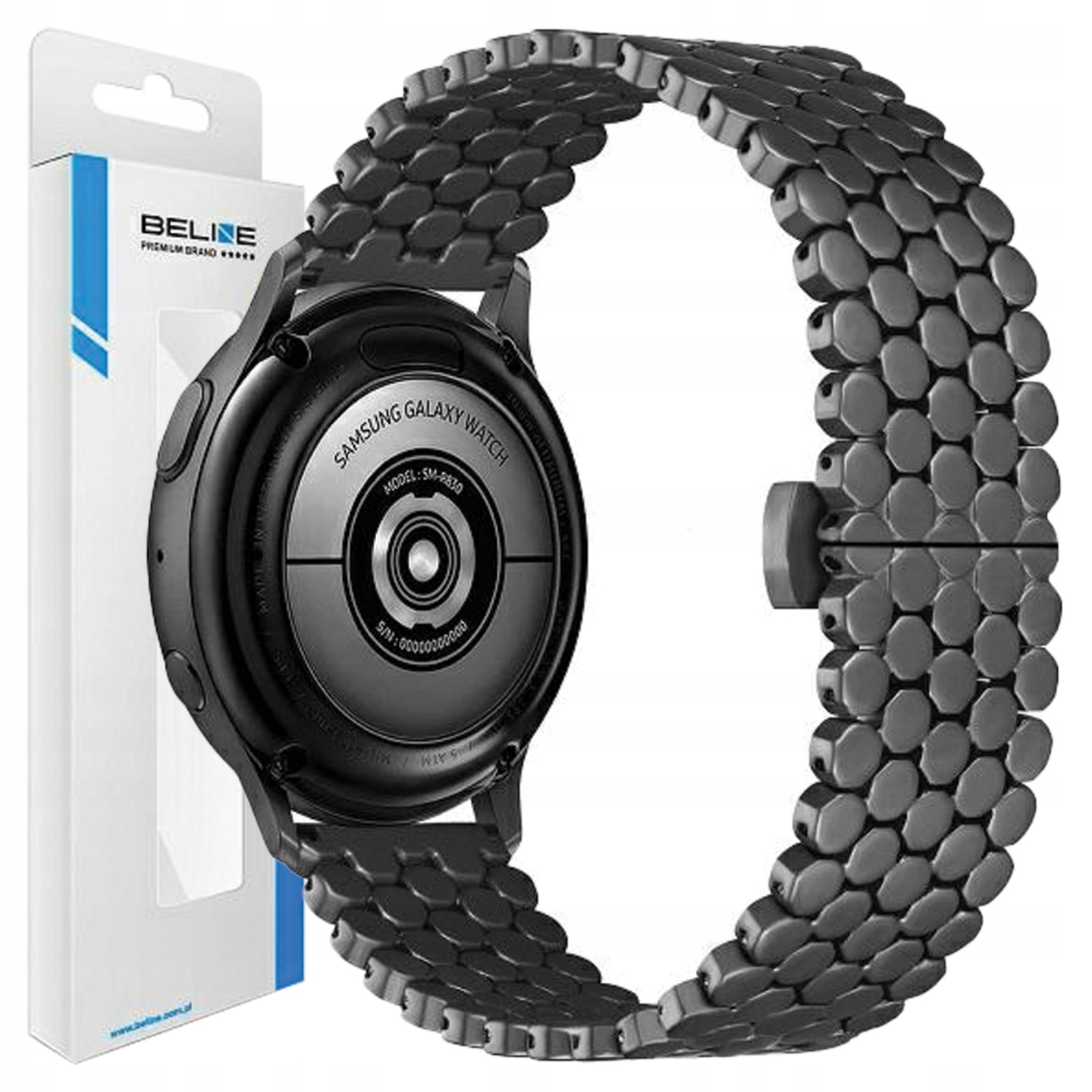 Beline řemínek Watch 22 mm Metal Honeycombčerný černý box