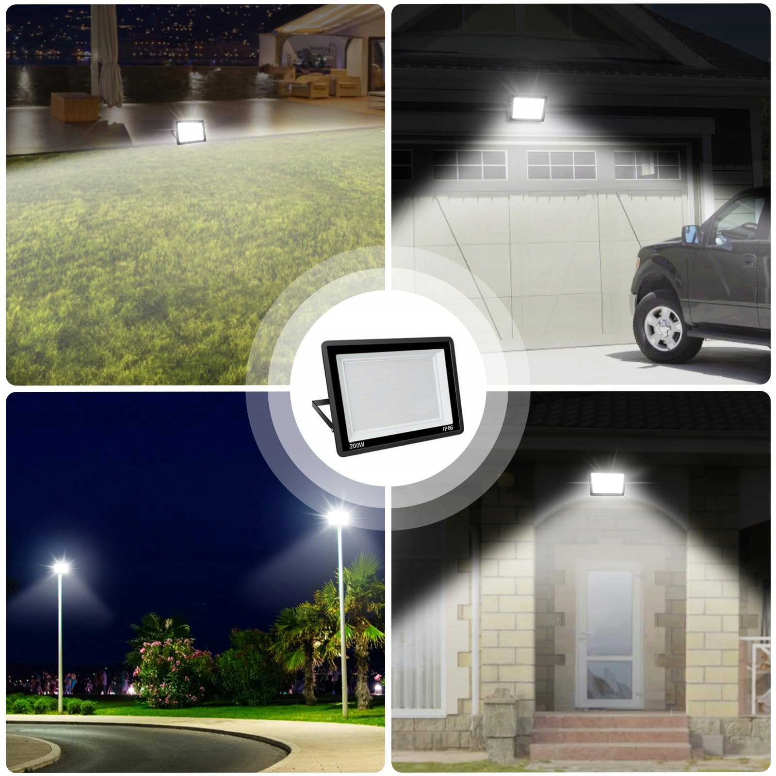 Naświetlacz LED 200W 20000lm 3000K IP66 Ogrodowy Garaż Magazyn BLIVRIG — miniatura 3