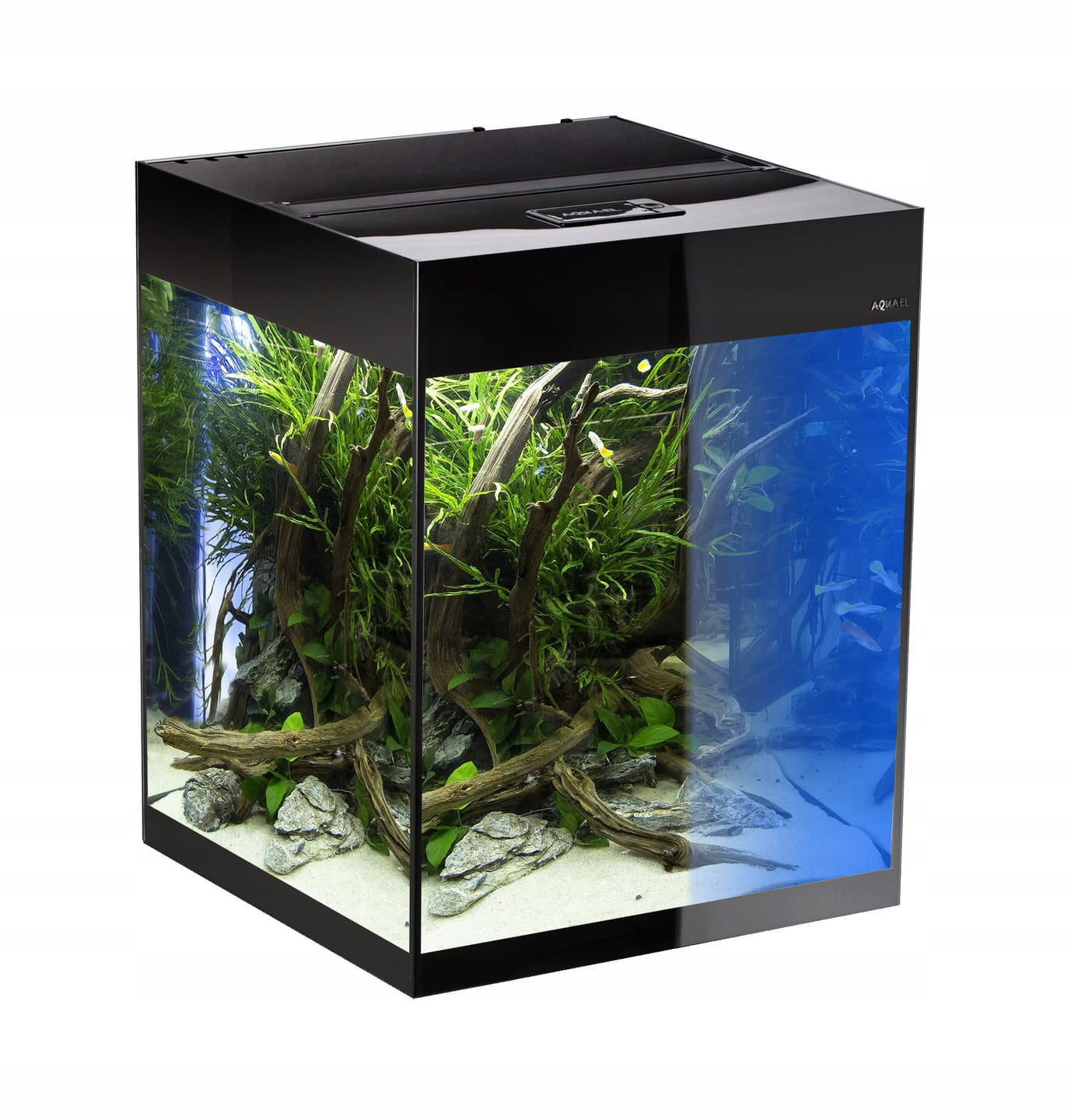 Levně Aquael Glossy Cube akvarijní set černý D&n 135 l