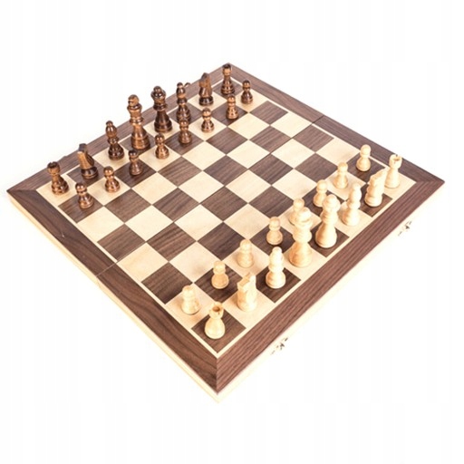 SZACHY DREWNIANE MAGNETYCZNE 40X40 CM SKŁADANE