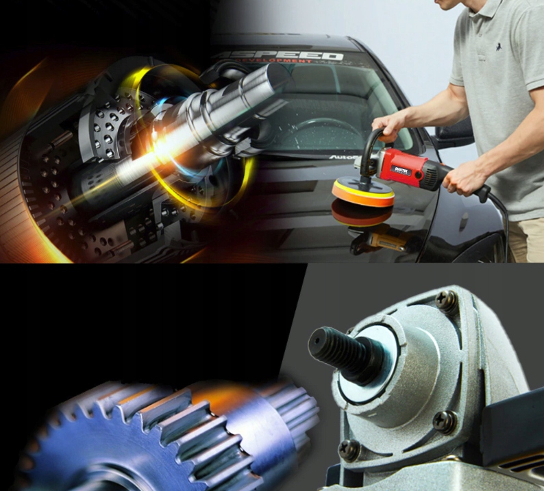 POLERKA SAMOCHODOWA SZLIFIERKA 2600W z REGULACJĄ OBROTÓW +4x GĄBKA POLERSKA Moc 2600 W