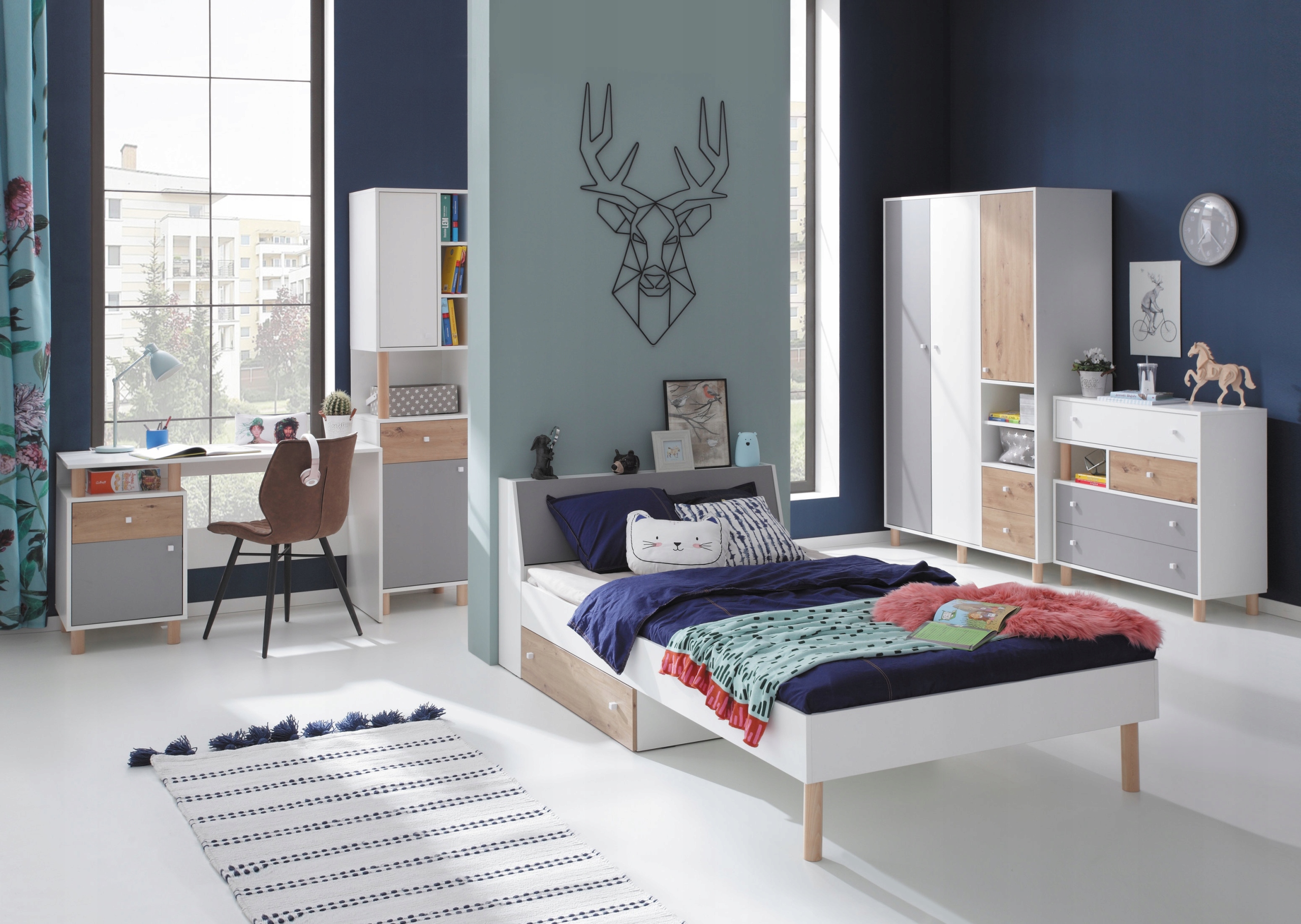 Łózko 90x200 z materacem szuflada dla dziecka Marka Meblar